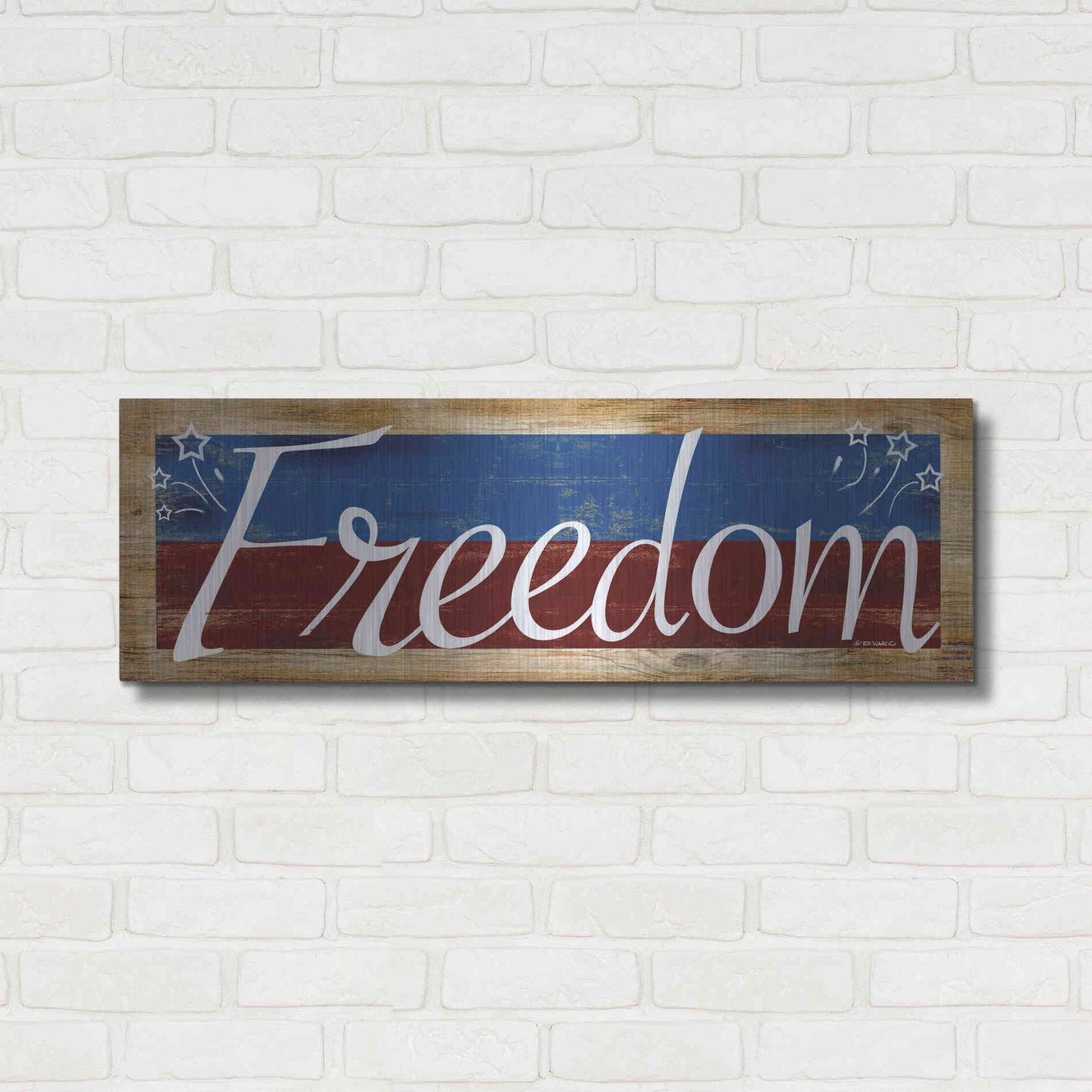 Luxe Metal Art 'Freedom' by Ed Wargo, Metal Wall Art,36x12