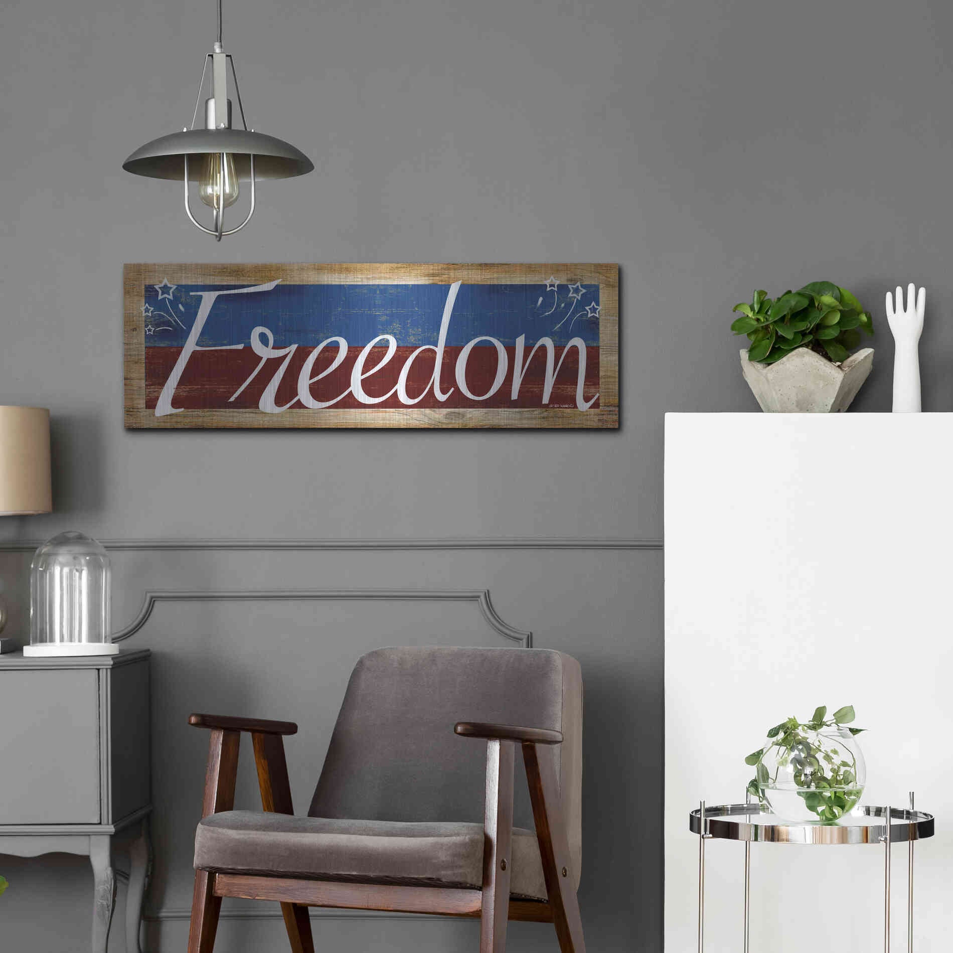 Luxe Metal Art 'Freedom' by Ed Wargo, Metal Wall Art,36x12