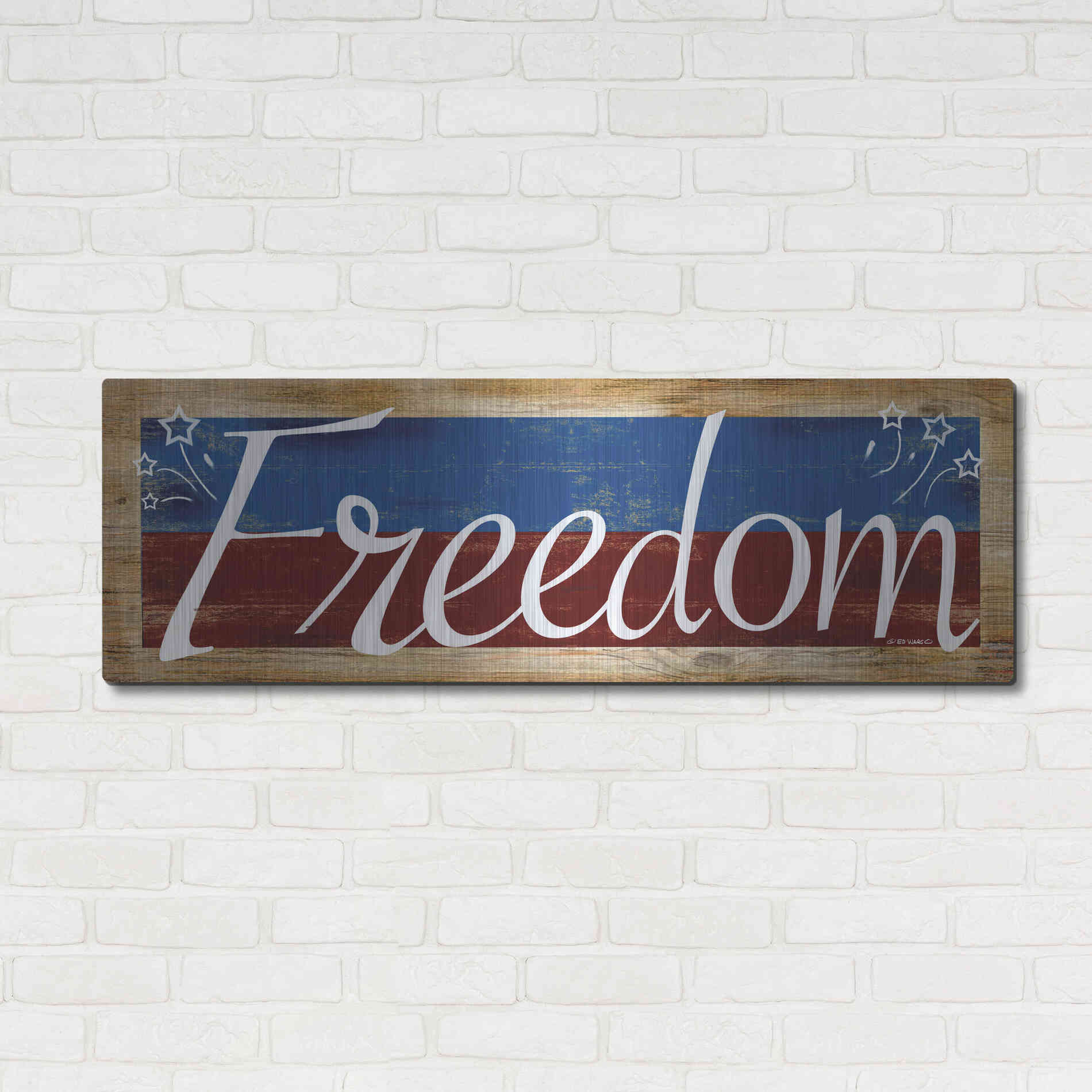 Luxe Metal Art 'Freedom' by Ed Wargo, Metal Wall Art,48x16