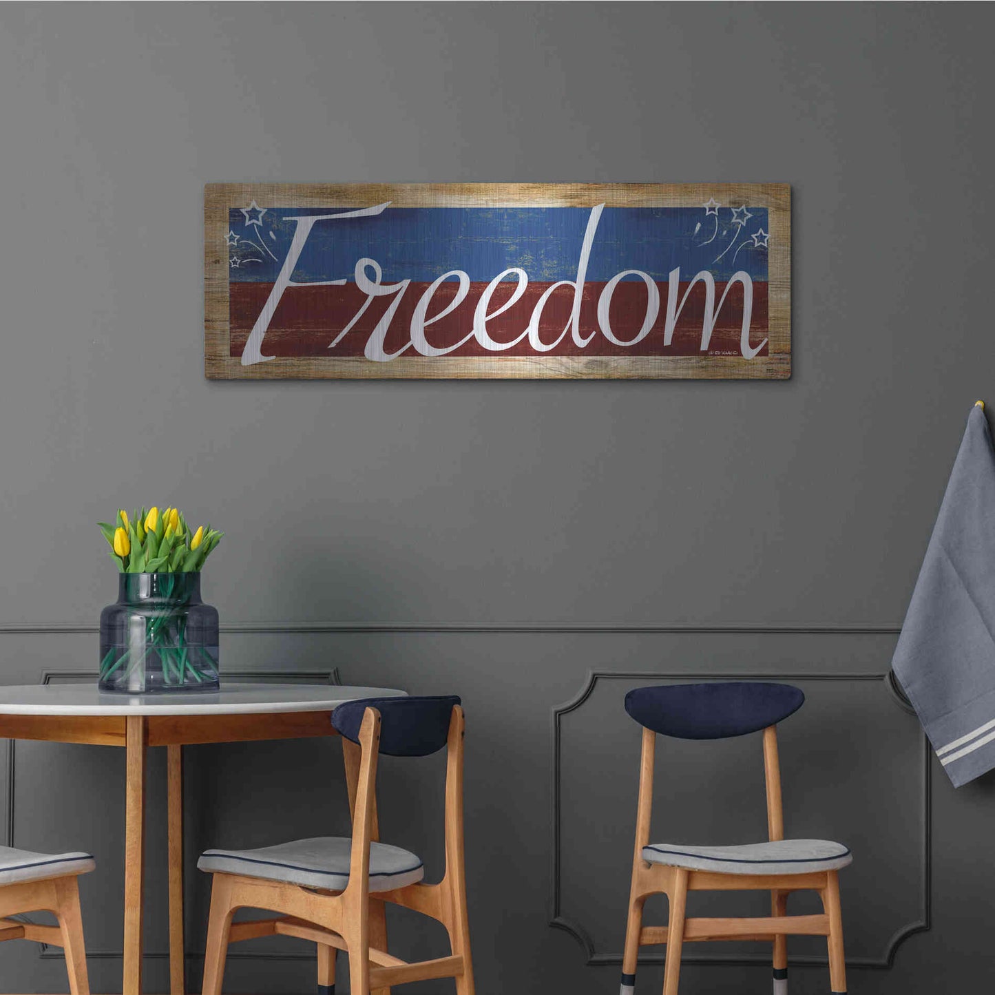 Luxe Metal Art 'Freedom' by Ed Wargo, Metal Wall Art,48x16