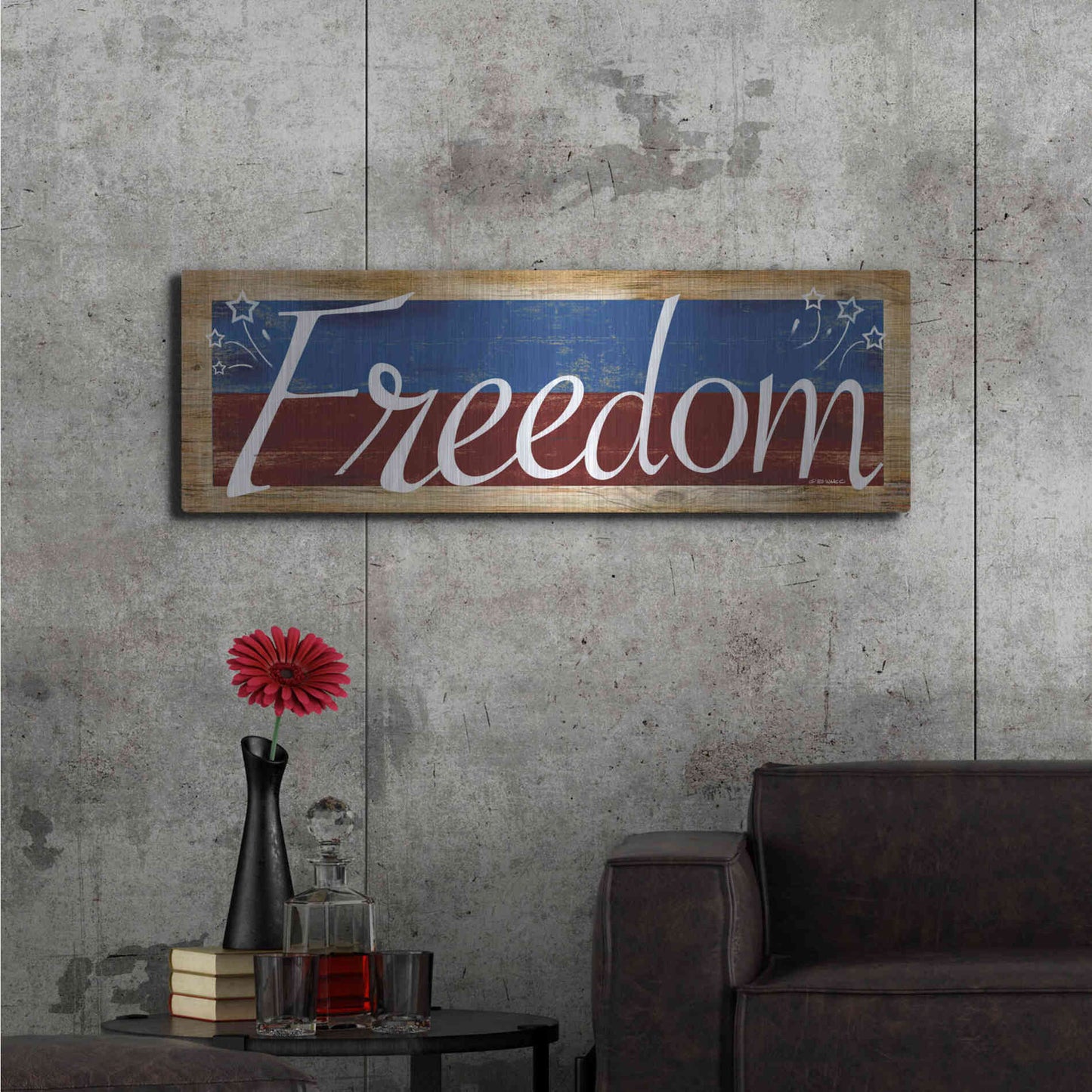 Luxe Metal Art 'Freedom' by Ed Wargo, Metal Wall Art,48x16