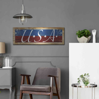 Luxe Metal Art 'USA' by Ed Wargo, Metal Wall Art,36x12