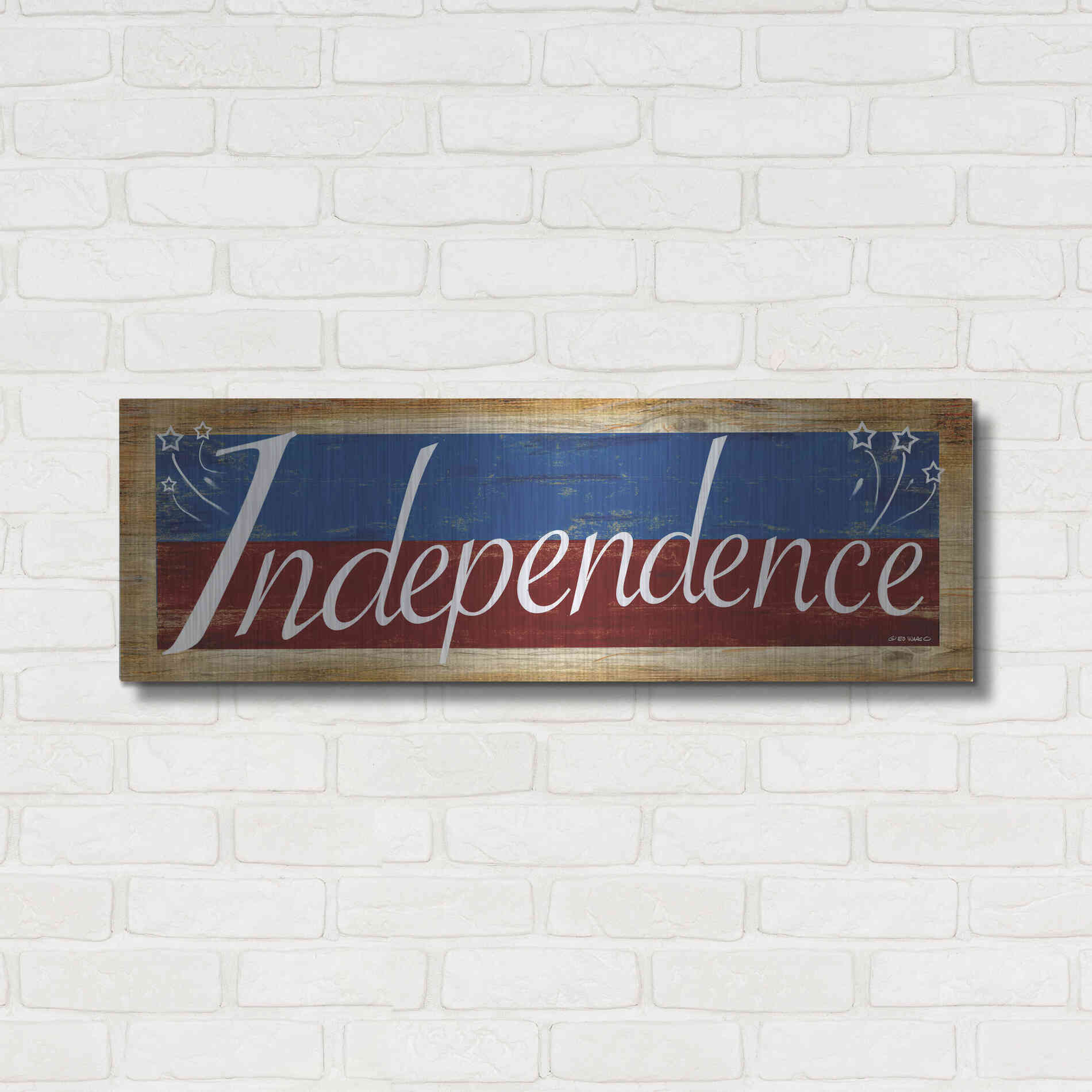 Luxe Metal Art 'Independence' by Ed Wargo, Metal Wall Art,36x12