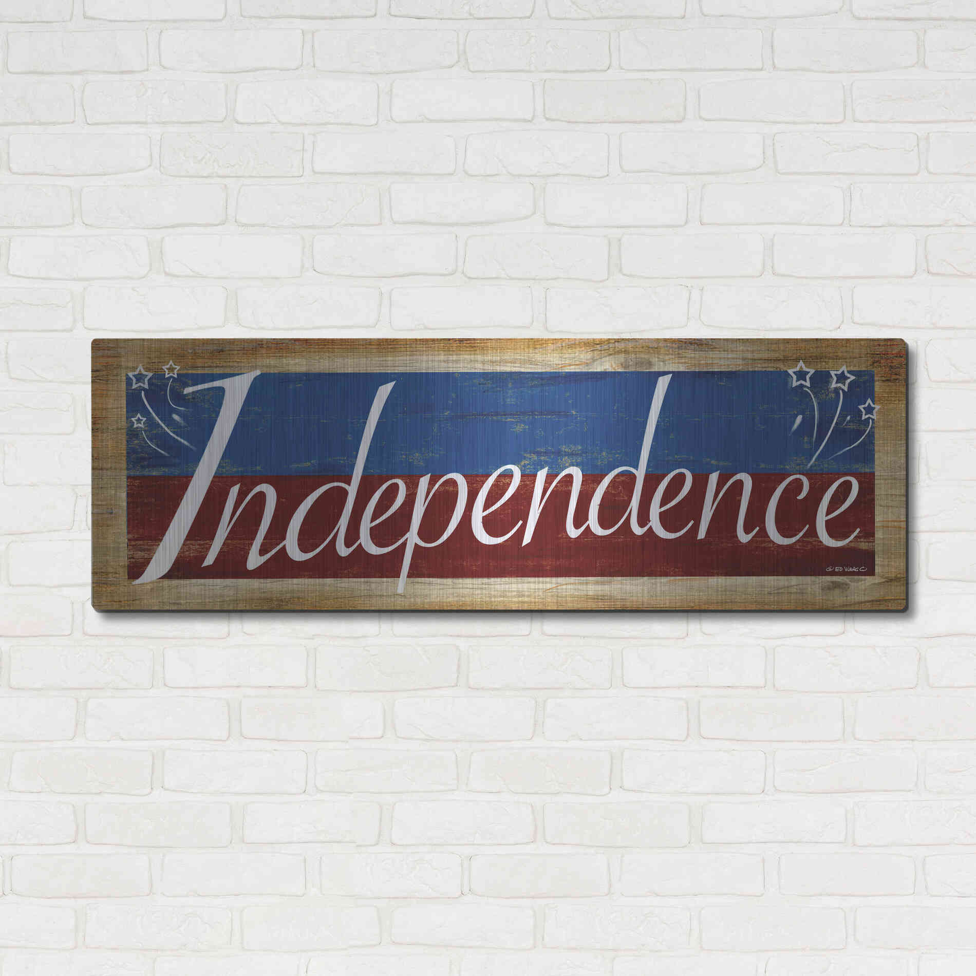 Luxe Metal Art 'Independence' by Ed Wargo, Metal Wall Art,48x16