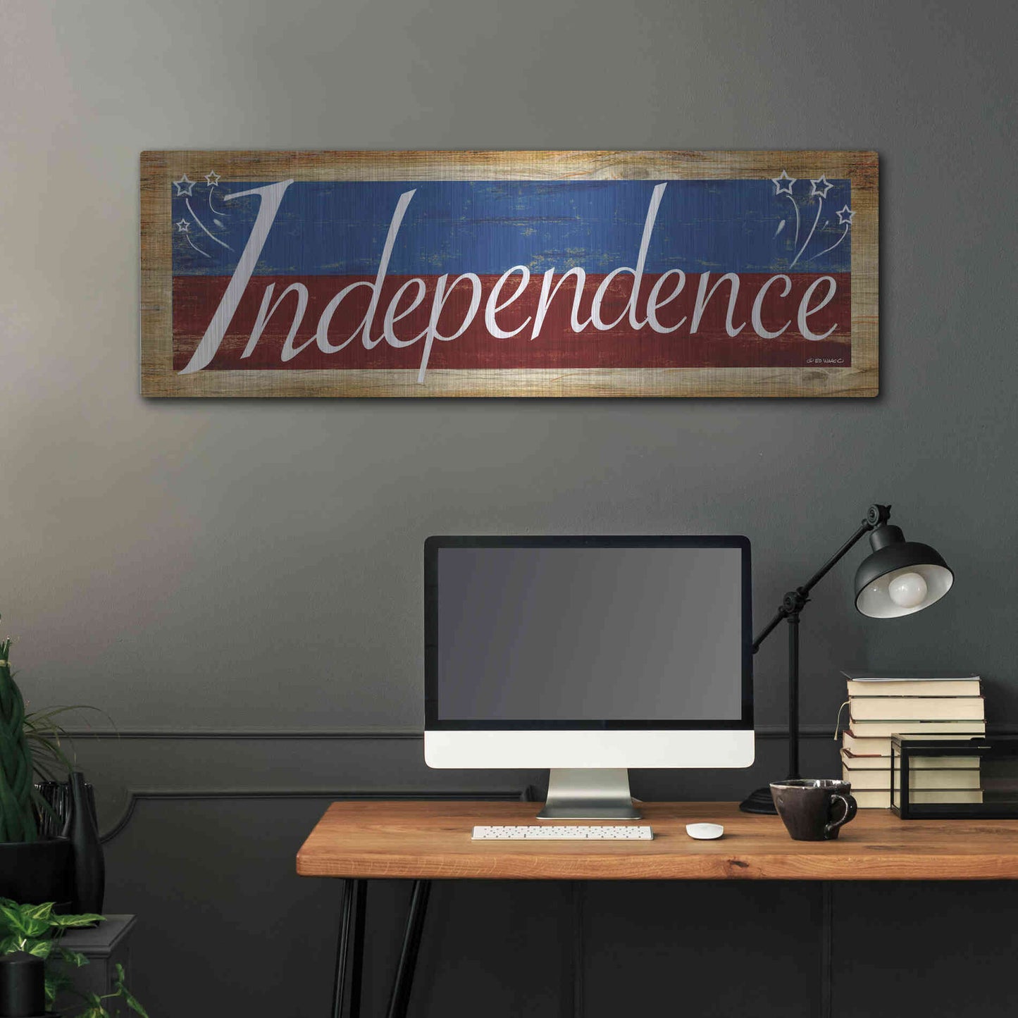 Luxe Metal Art 'Independence' by Ed Wargo, Metal Wall Art,48x16