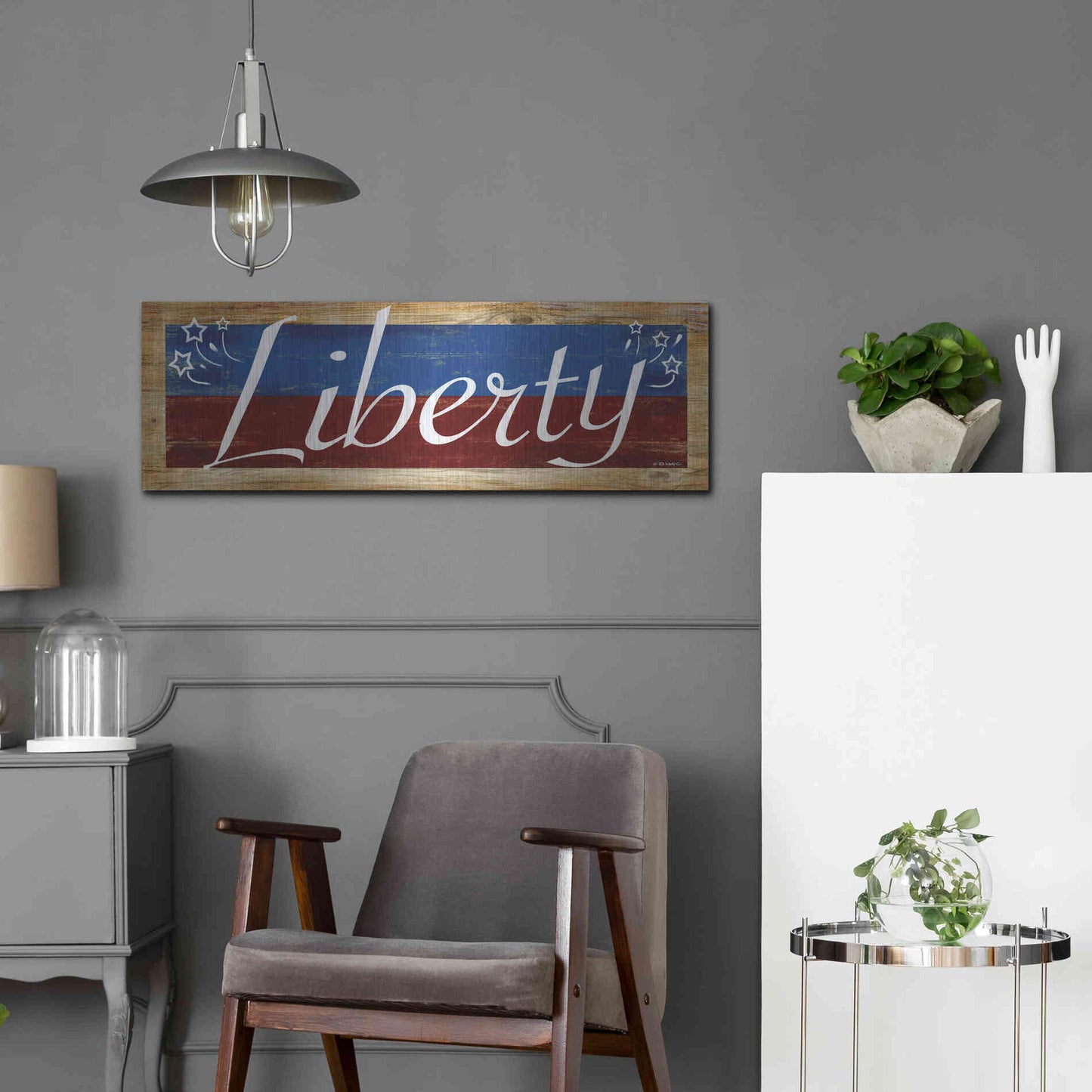 Luxe Metal Art 'Liberty' by Ed Wargo, Metal Wall Art,36x12