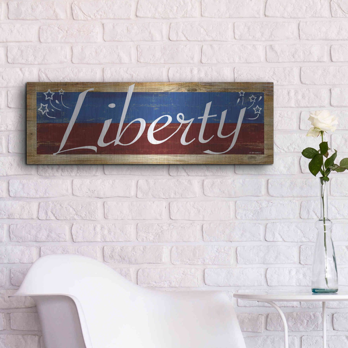 Luxe Metal Art 'Liberty' by Ed Wargo, Metal Wall Art,36x12