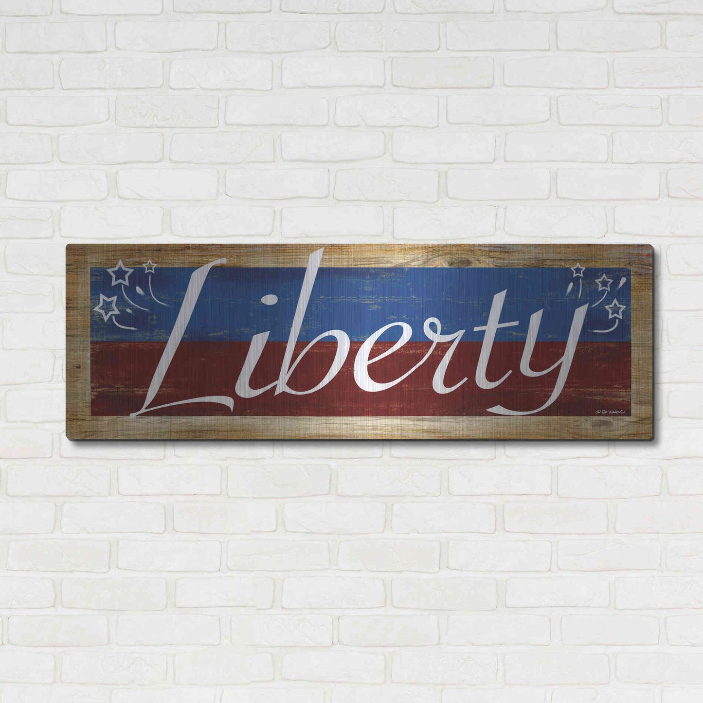 Luxe Metal Art 'Liberty' by Ed Wargo, Metal Wall Art,48x16