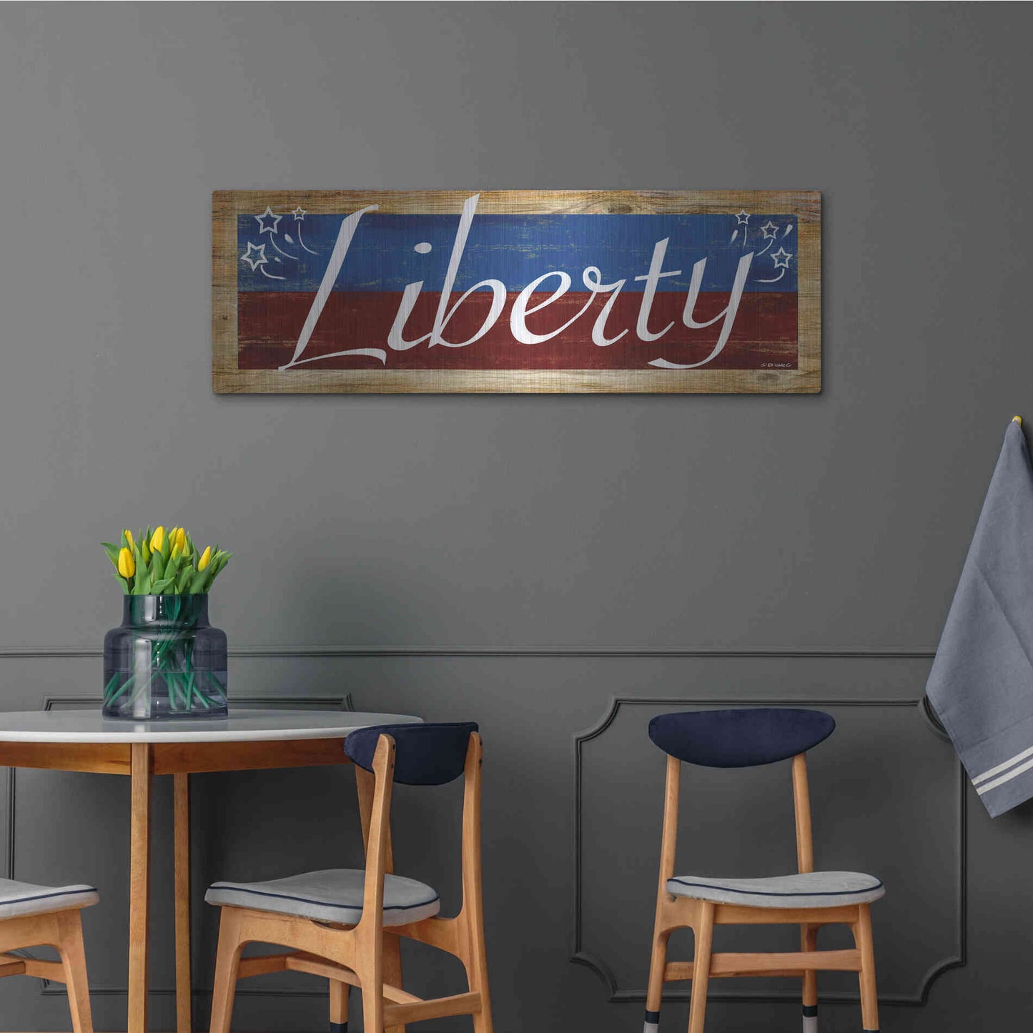 Luxe Metal Art 'Liberty' by Ed Wargo, Metal Wall Art,48x16