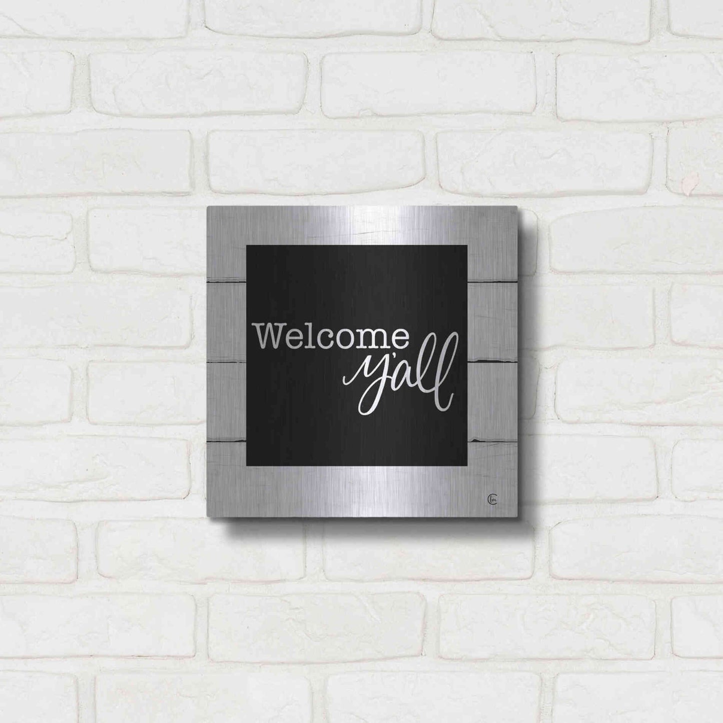 Luxe Metal Art 'Welcome Y'all ' by Fearfully Made Creations, Metal Wall Art,12x12