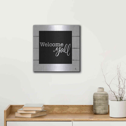 Luxe Metal Art 'Welcome Y'all ' by Fearfully Made Creations, Metal Wall Art,12x12