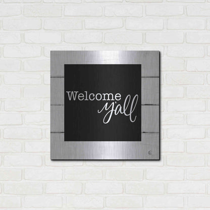 Luxe Metal Art 'Welcome Y'all ' by Fearfully Made Creations, Metal Wall Art,24x24