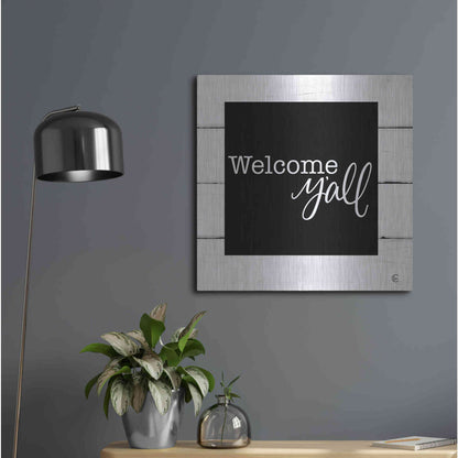 Luxe Metal Art 'Welcome Y'all ' by Fearfully Made Creations, Metal Wall Art,24x24