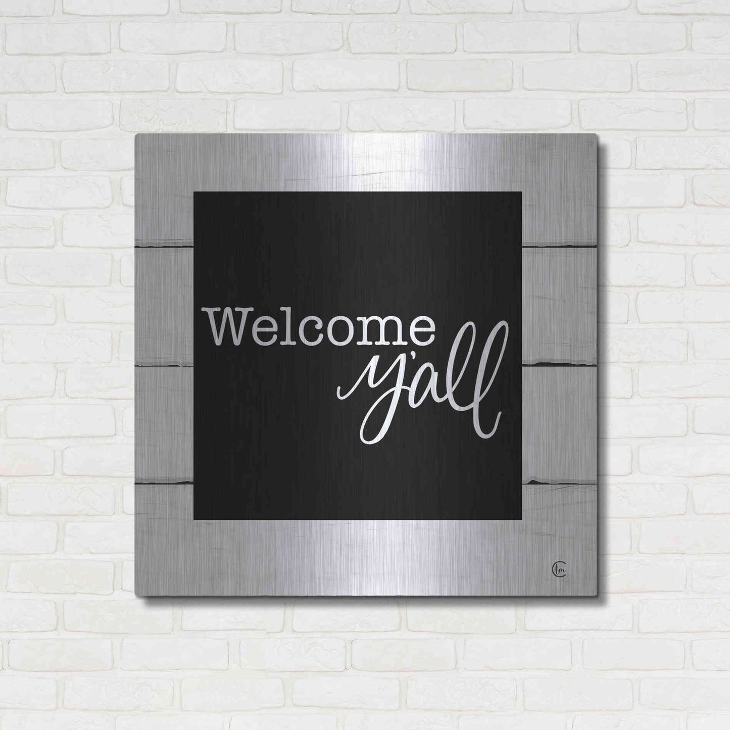 Luxe Metal Art 'Welcome Y'all ' by Fearfully Made Creations, Metal Wall Art,36x36