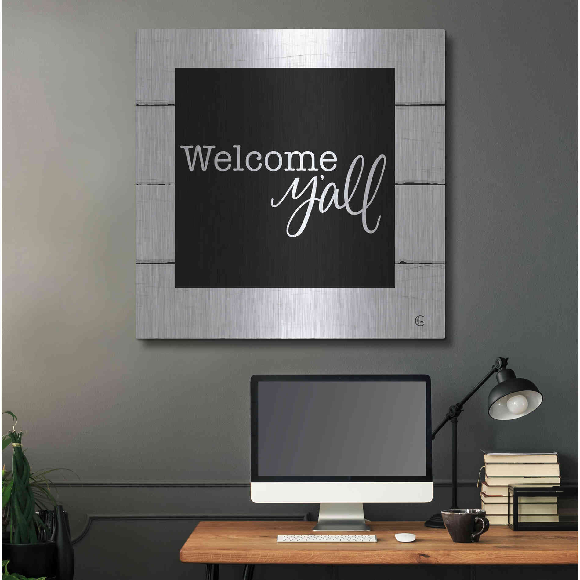 Luxe Metal Art 'Welcome Y'all ' by Fearfully Made Creations, Metal Wall Art,36x36