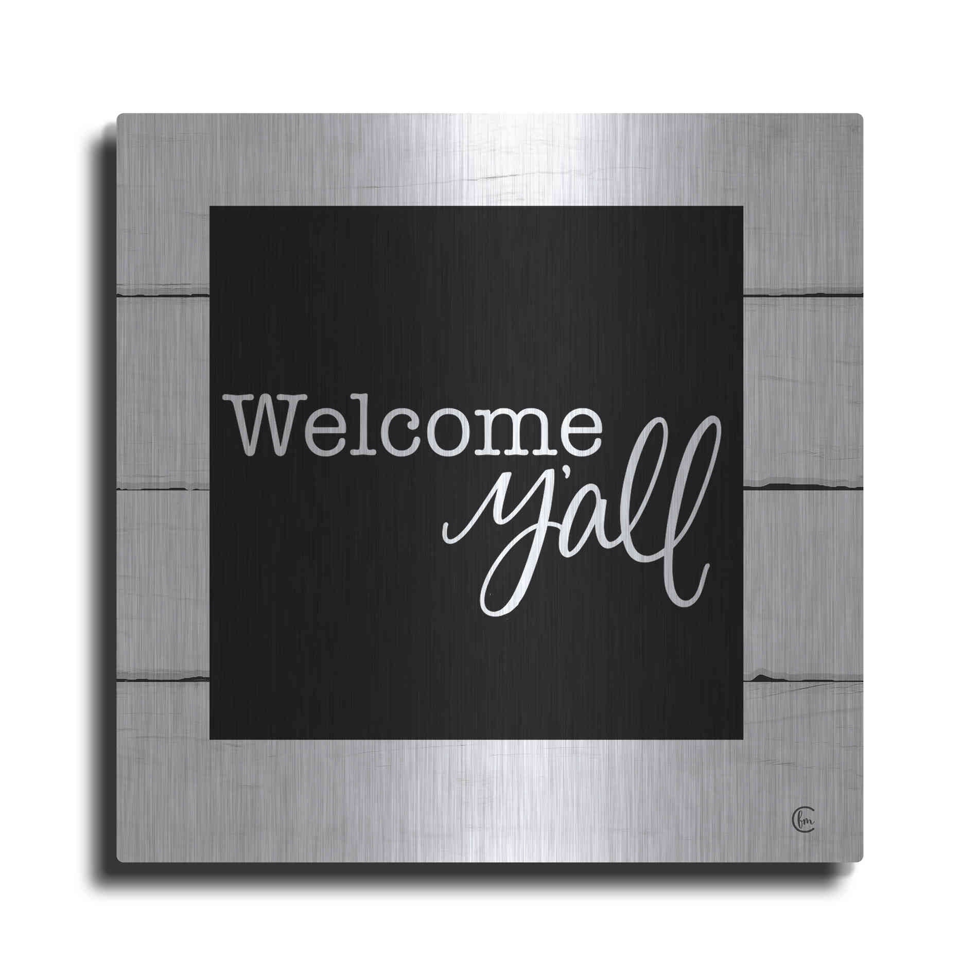 Luxe Metal Art 'Welcome Y'all ' by Fearfully Made Creations, Metal Wall Art