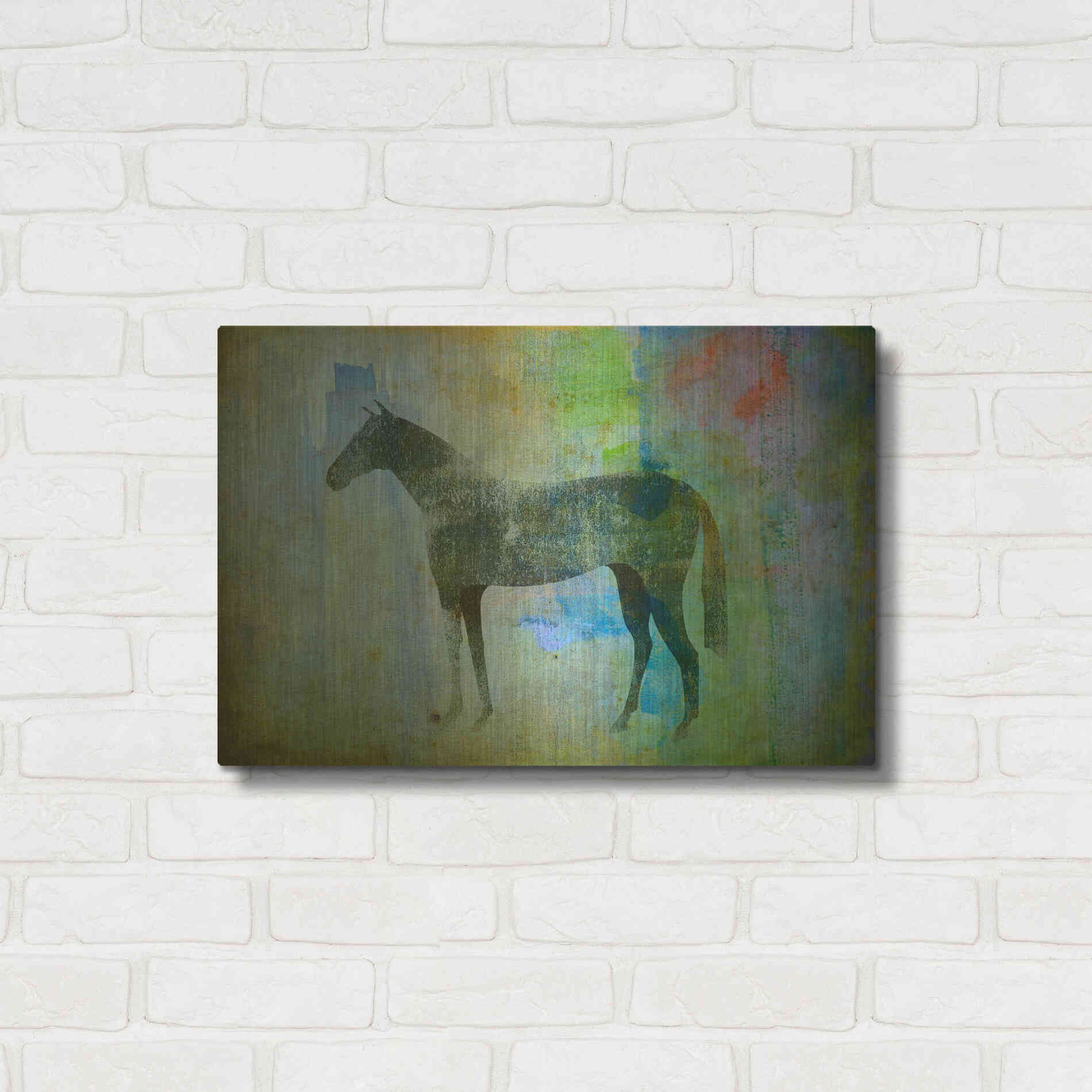 Luxe Metal Art 'Cheval Noir v3' by Ryan Fowler, Metal Wall Art,24x16