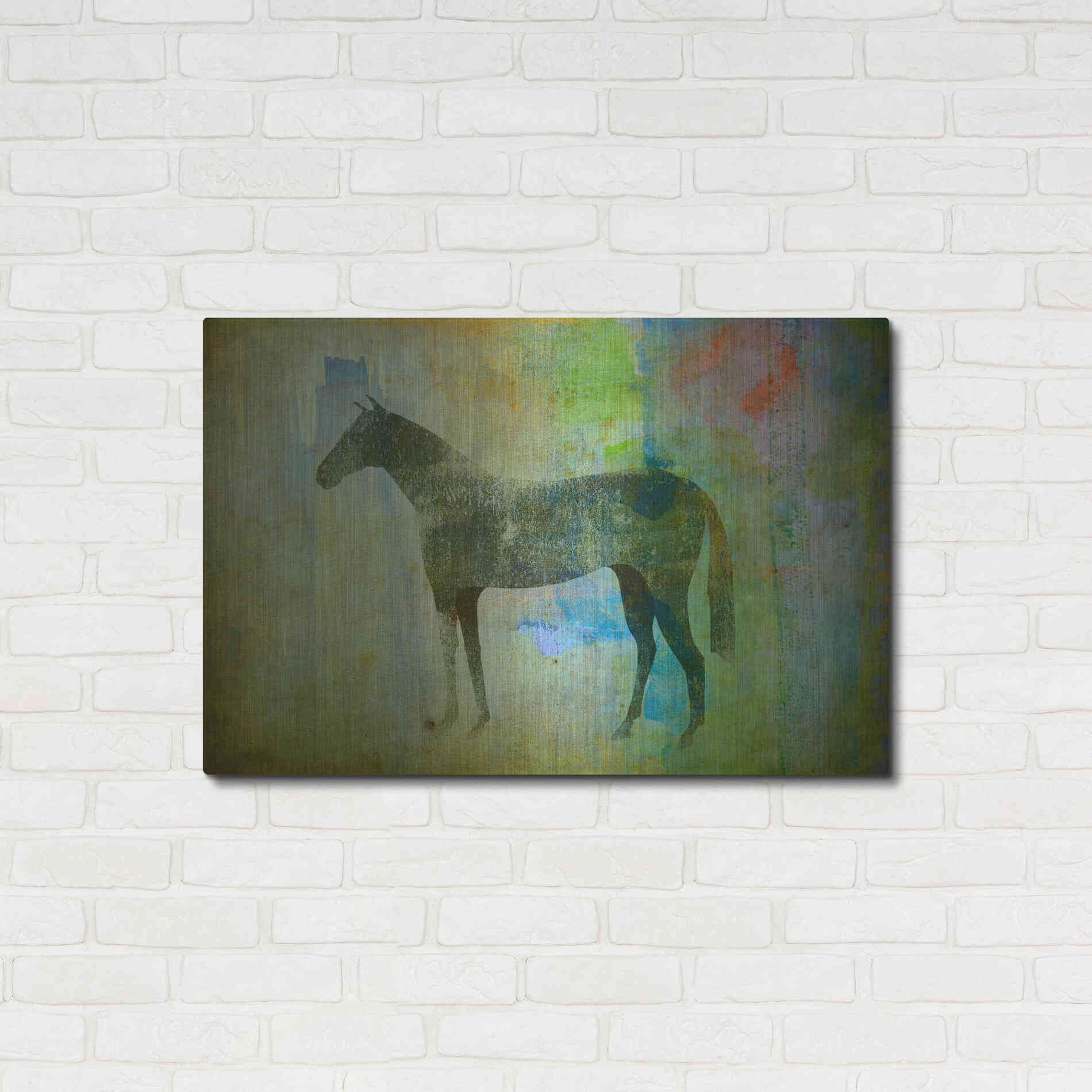 Luxe Metal Art 'Cheval Noir v3' by Ryan Fowler, Metal Wall Art,36x24