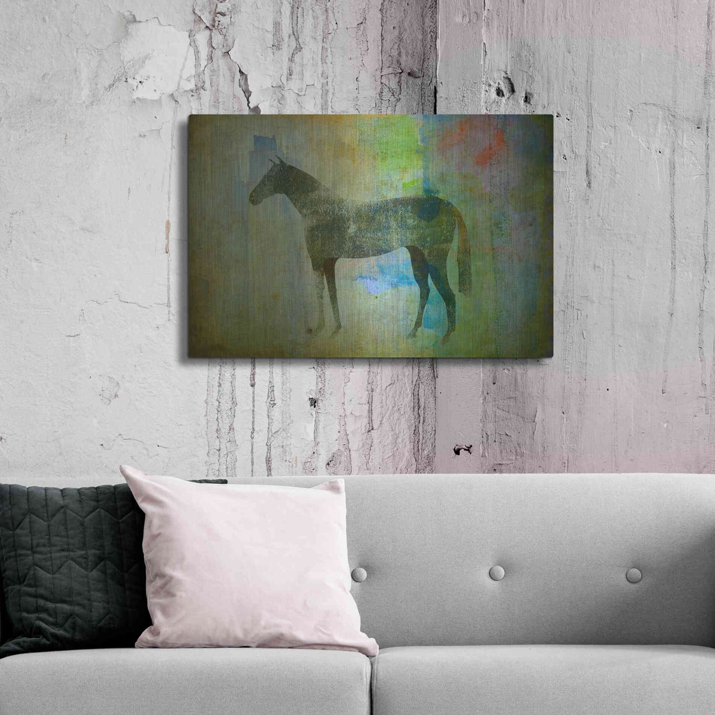 Luxe Metal Art 'Cheval Noir v3' by Ryan Fowler, Metal Wall Art,36x24
