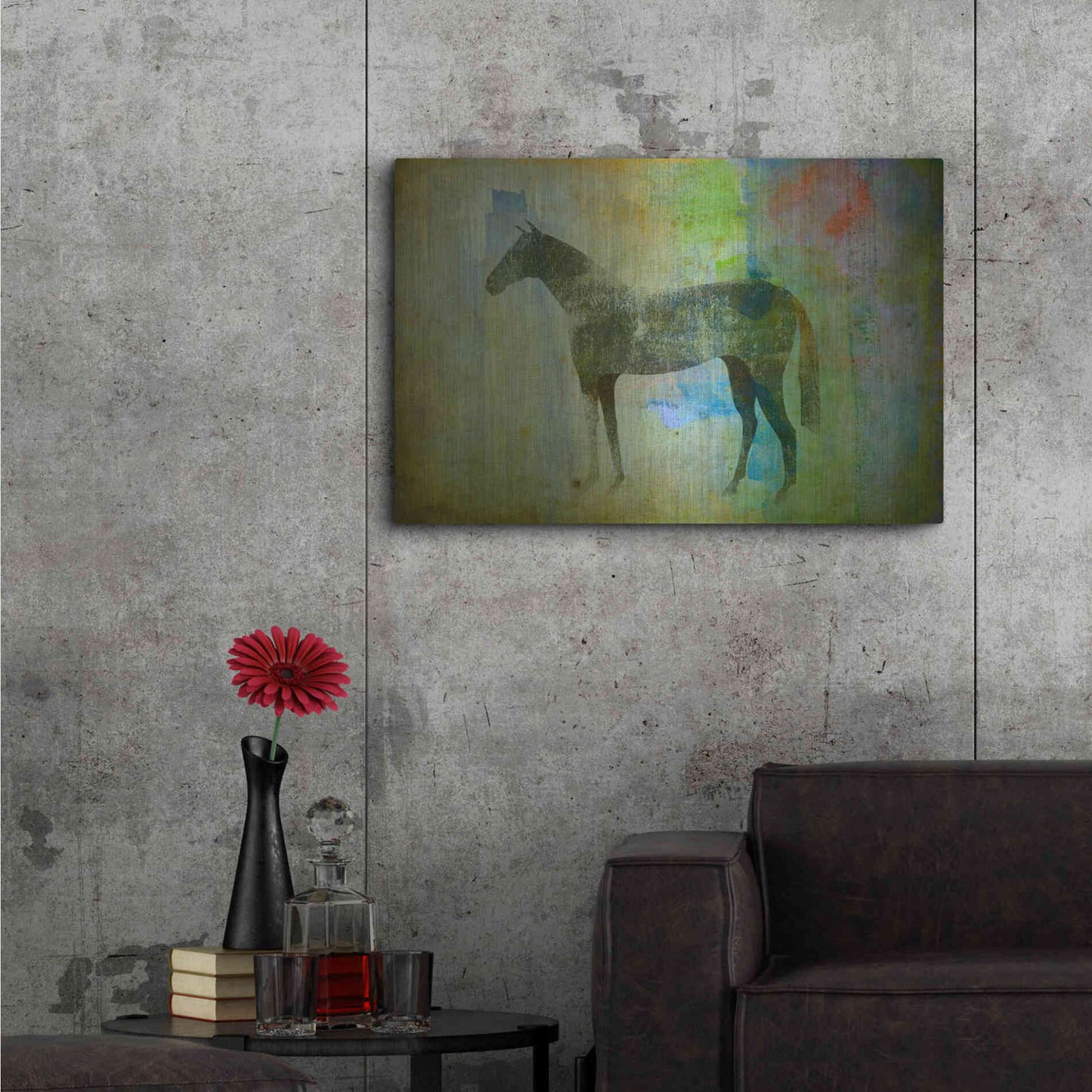 Luxe Metal Art 'Cheval Noir v3' by Ryan Fowler, Metal Wall Art,36x24