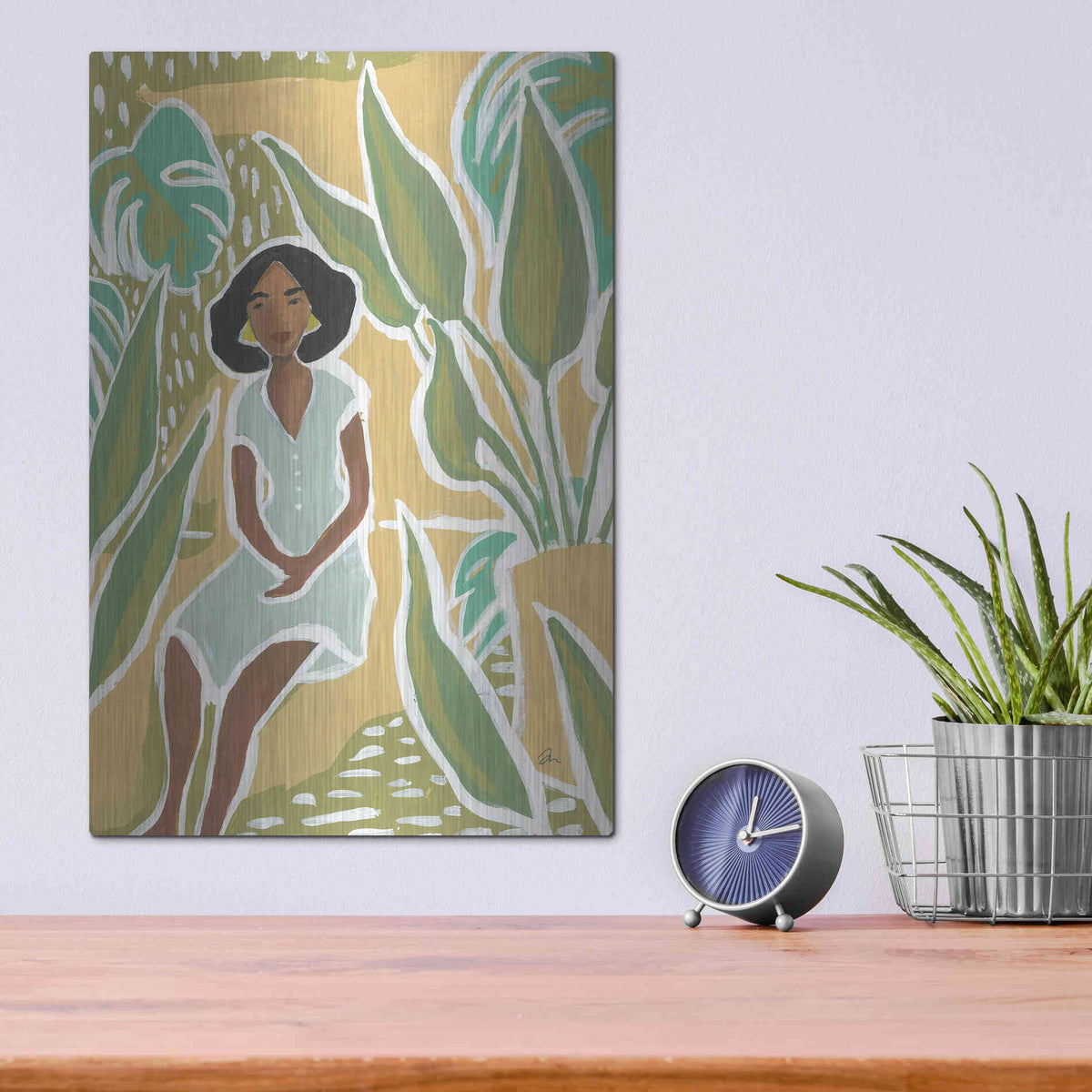 Luxe Metal Art 'Warm Sunshine' by Jessica Mingo, Metal Wall Art,12x16
