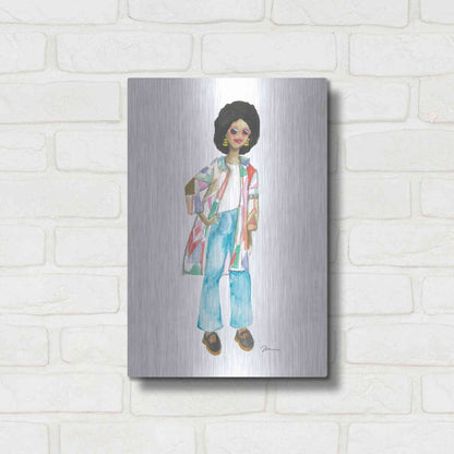 Luxe Metal Art 'Coat of Many Colors' by Jessica Mingo, Metal Wall Art,12x16