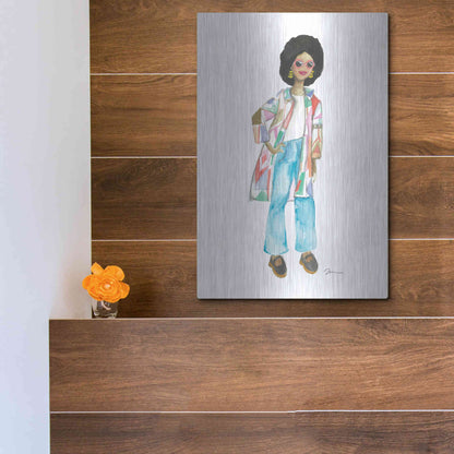 Luxe Metal Art 'Coat of Many Colors' by Jessica Mingo, Metal Wall Art,12x16