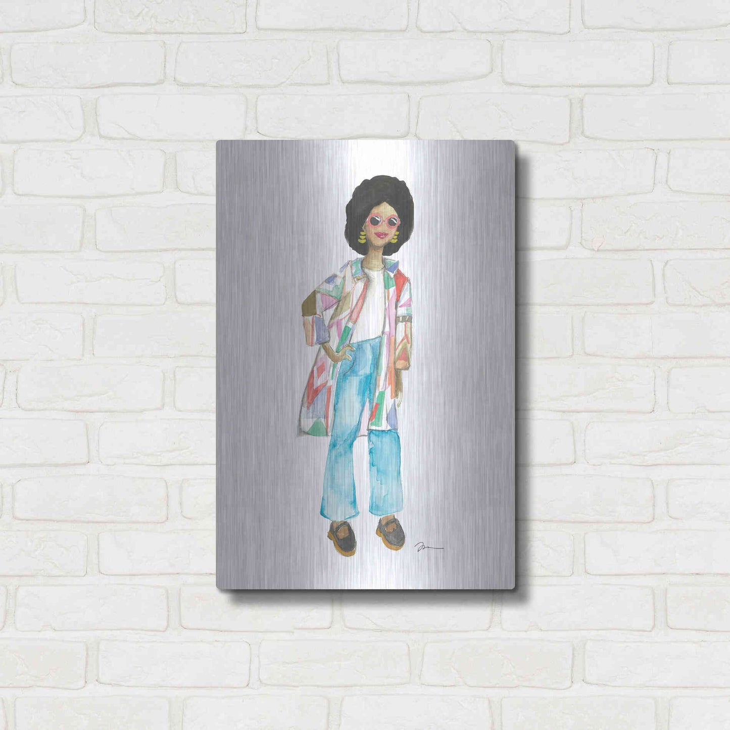 Luxe Metal Art 'Coat of Many Colors' by Jessica Mingo, Metal Wall Art,16x24