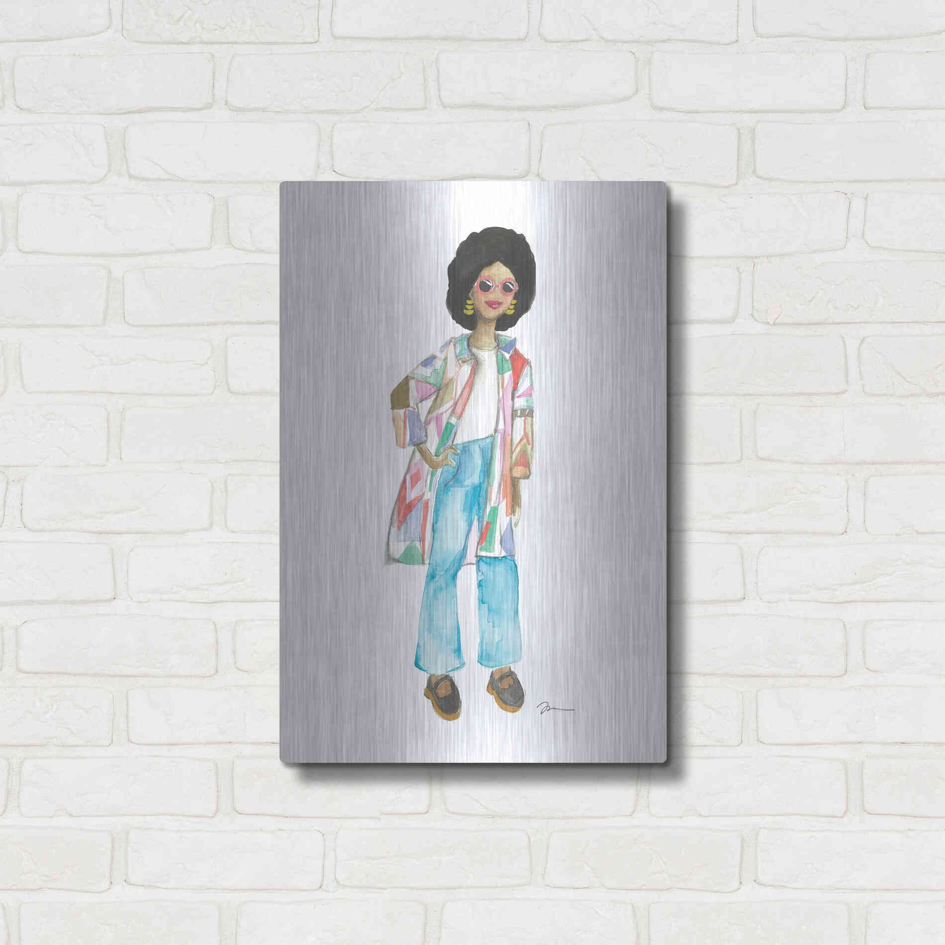 Luxe Metal Art 'Coat of Many Colors' by Jessica Mingo, Metal Wall Art,16x24