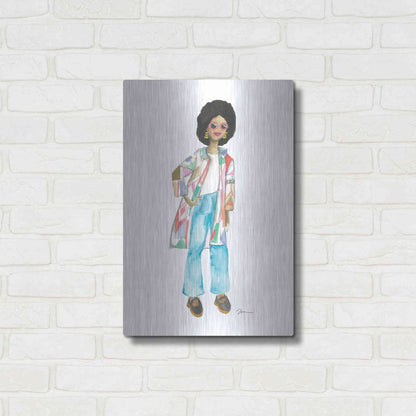 Luxe Metal Art 'Coat of Many Colors' by Jessica Mingo, Metal Wall Art,16x24