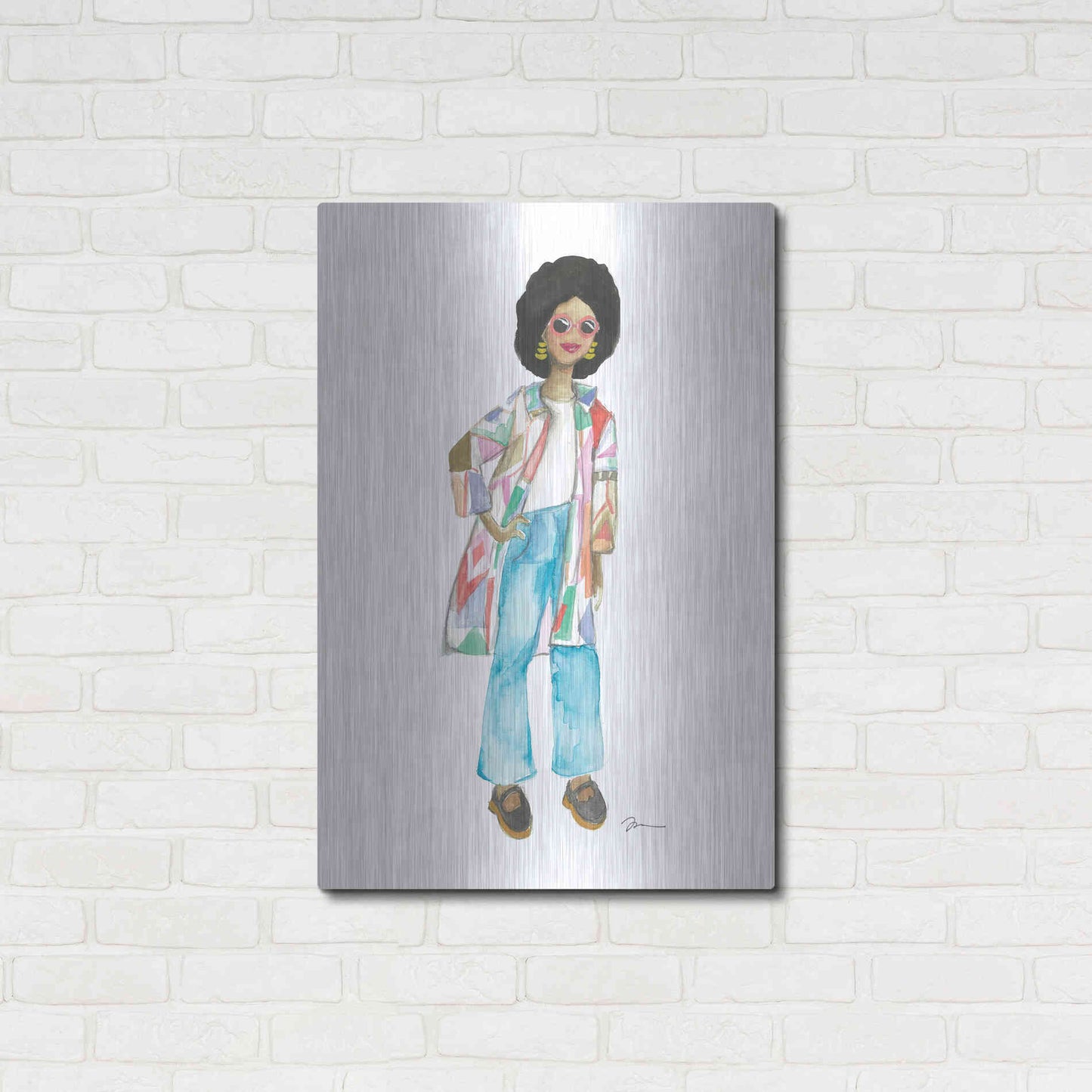 Luxe Metal Art 'Coat of Many Colors' by Jessica Mingo, Metal Wall Art,24x36