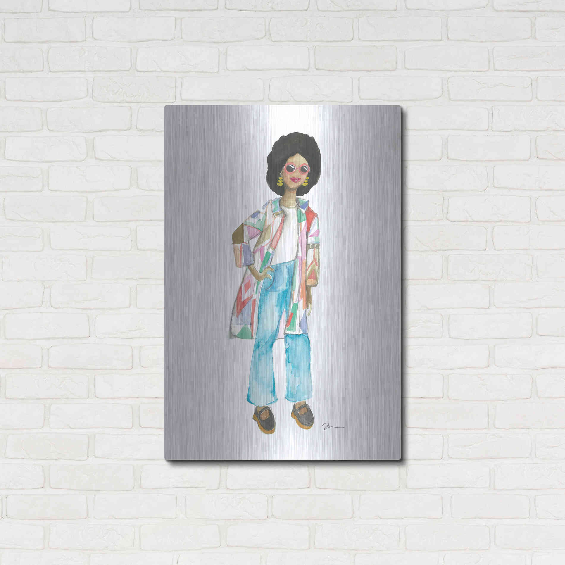 Luxe Metal Art 'Coat of Many Colors' by Jessica Mingo, Metal Wall Art,24x36