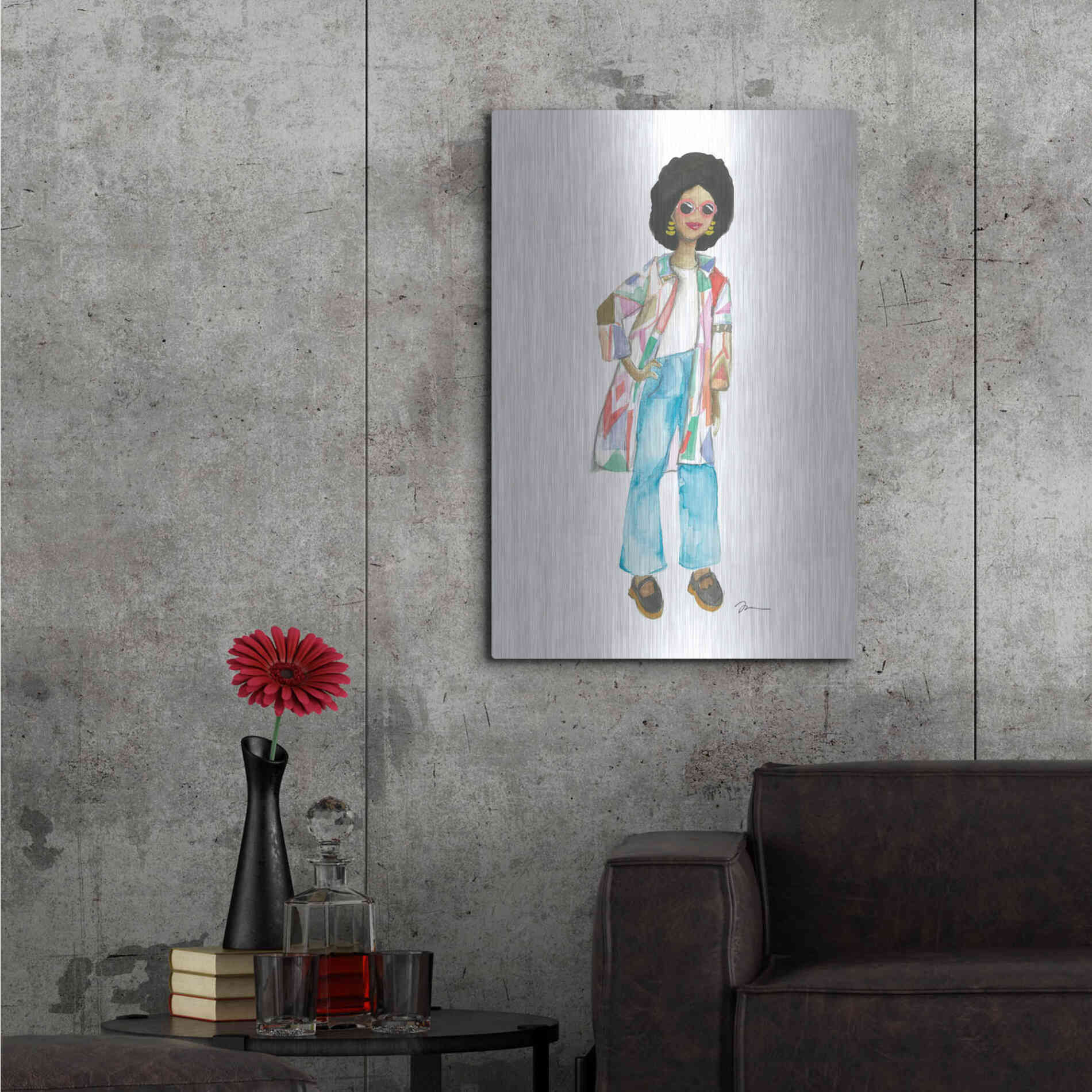 Luxe Metal Art 'Coat of Many Colors' by Jessica Mingo, Metal Wall Art,24x36