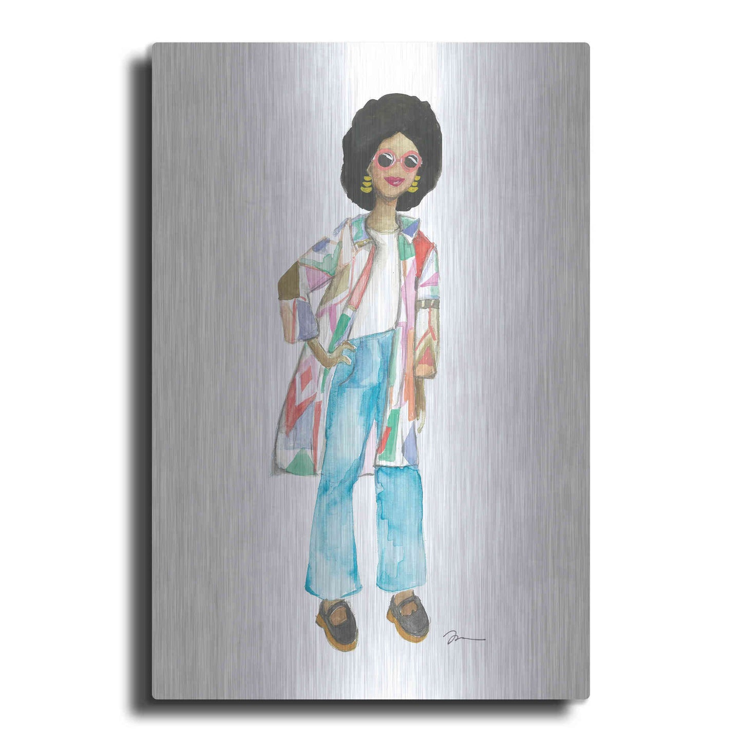 Luxe Metal Art 'Coat of Many Colors' by Jessica Mingo, Metal Wall Art