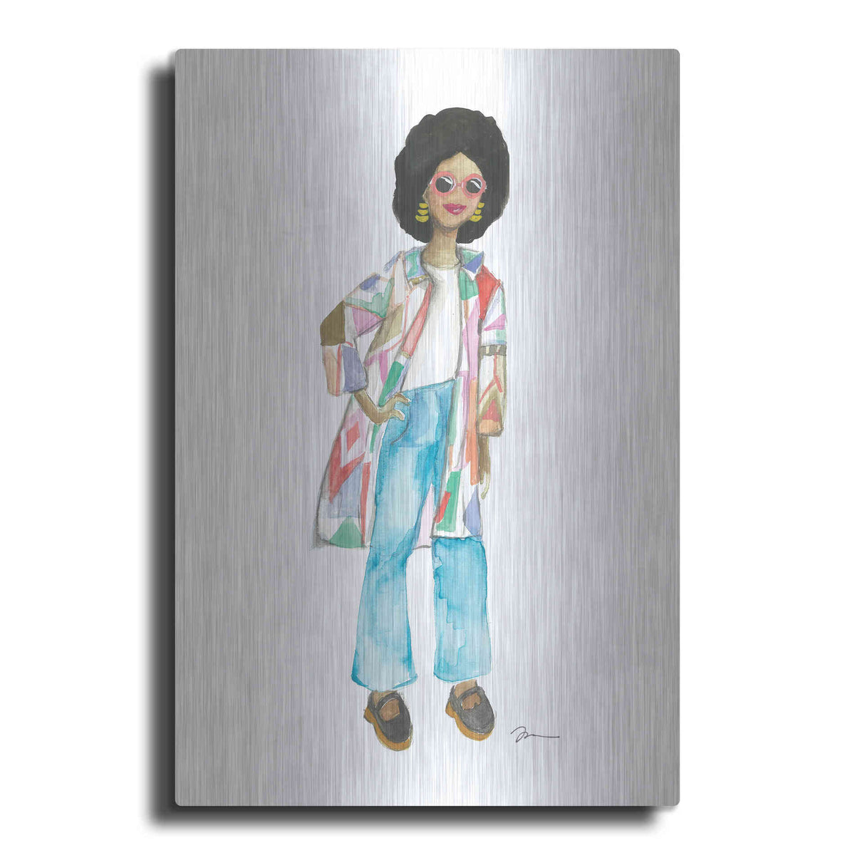 Luxe Metal Art 'Coat of Many Colors' by Jessica Mingo, Metal Wall Art