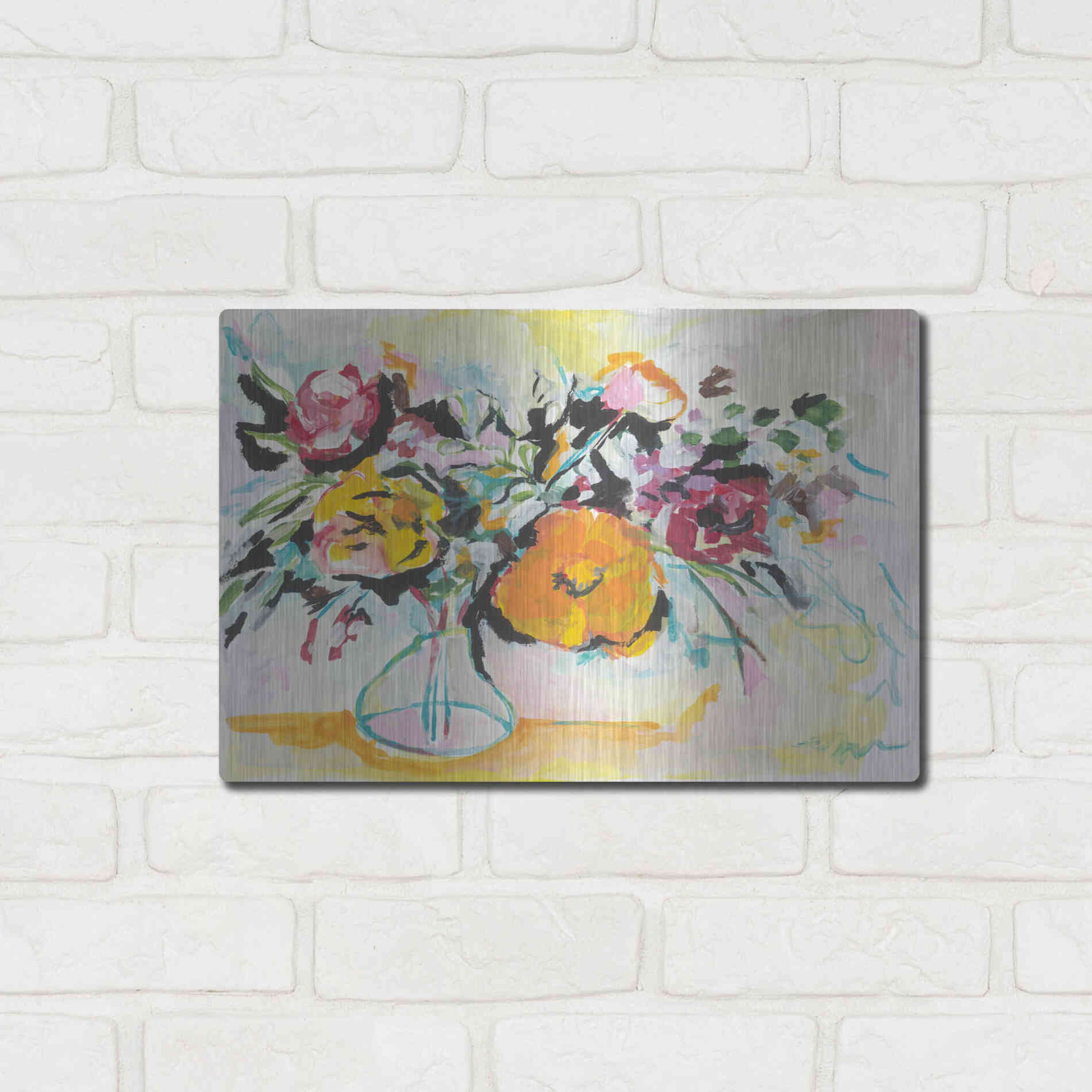 Luxe Metal Art 'Smile I' by Jessica Mingo, Metal Wall Art,16x12