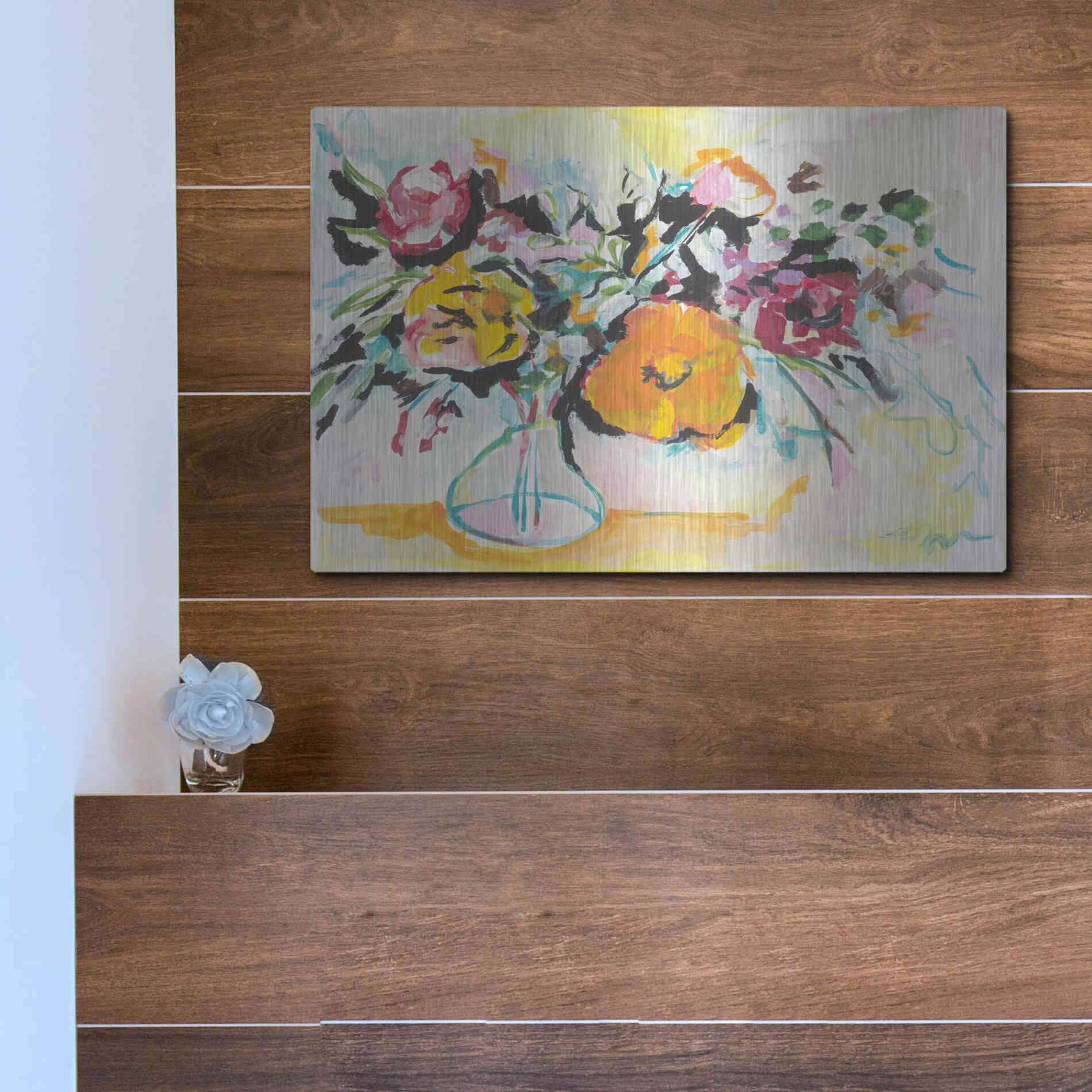 Luxe Metal Art 'Smile I' by Jessica Mingo, Metal Wall Art,16x12