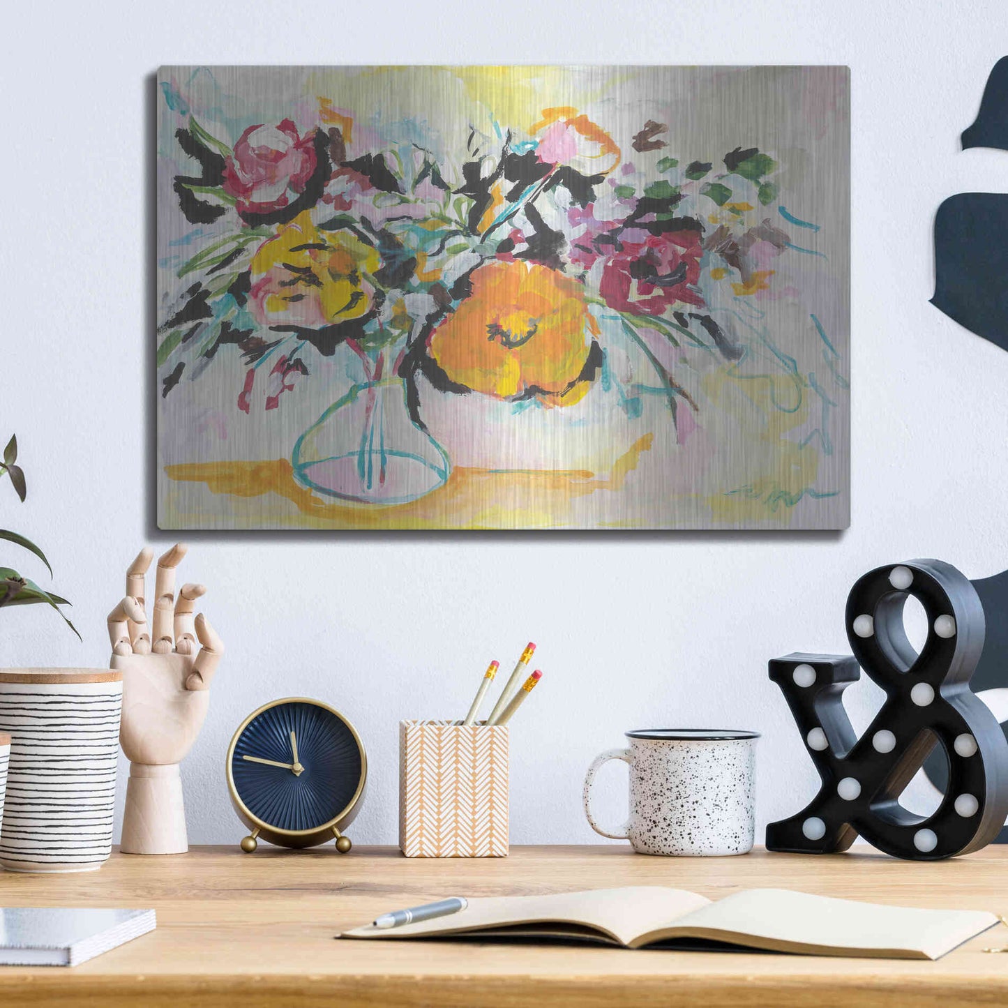 Luxe Metal Art 'Smile I' by Jessica Mingo, Metal Wall Art,16x12