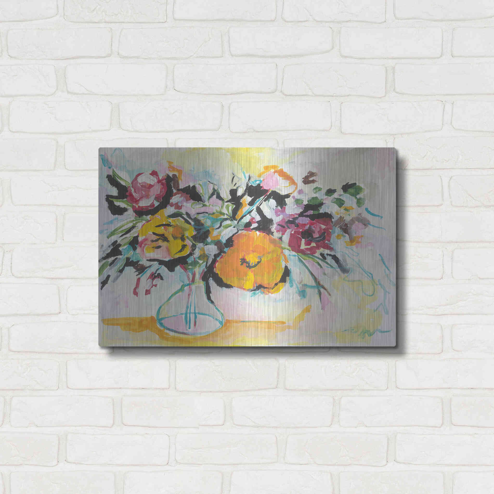 Luxe Metal Art 'Smile I' by Jessica Mingo, Metal Wall Art,24x16