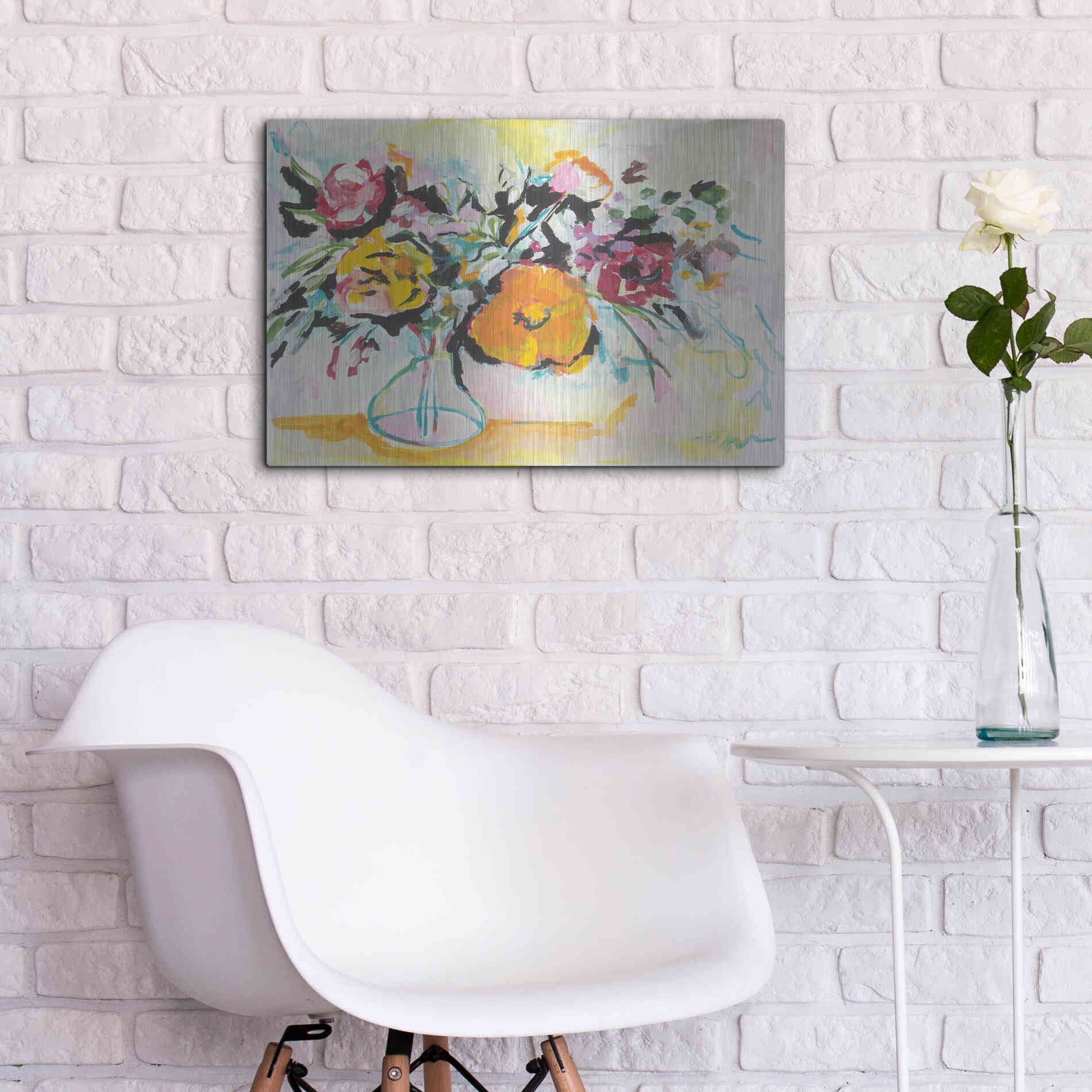 Luxe Metal Art 'Smile I' by Jessica Mingo, Metal Wall Art,24x16