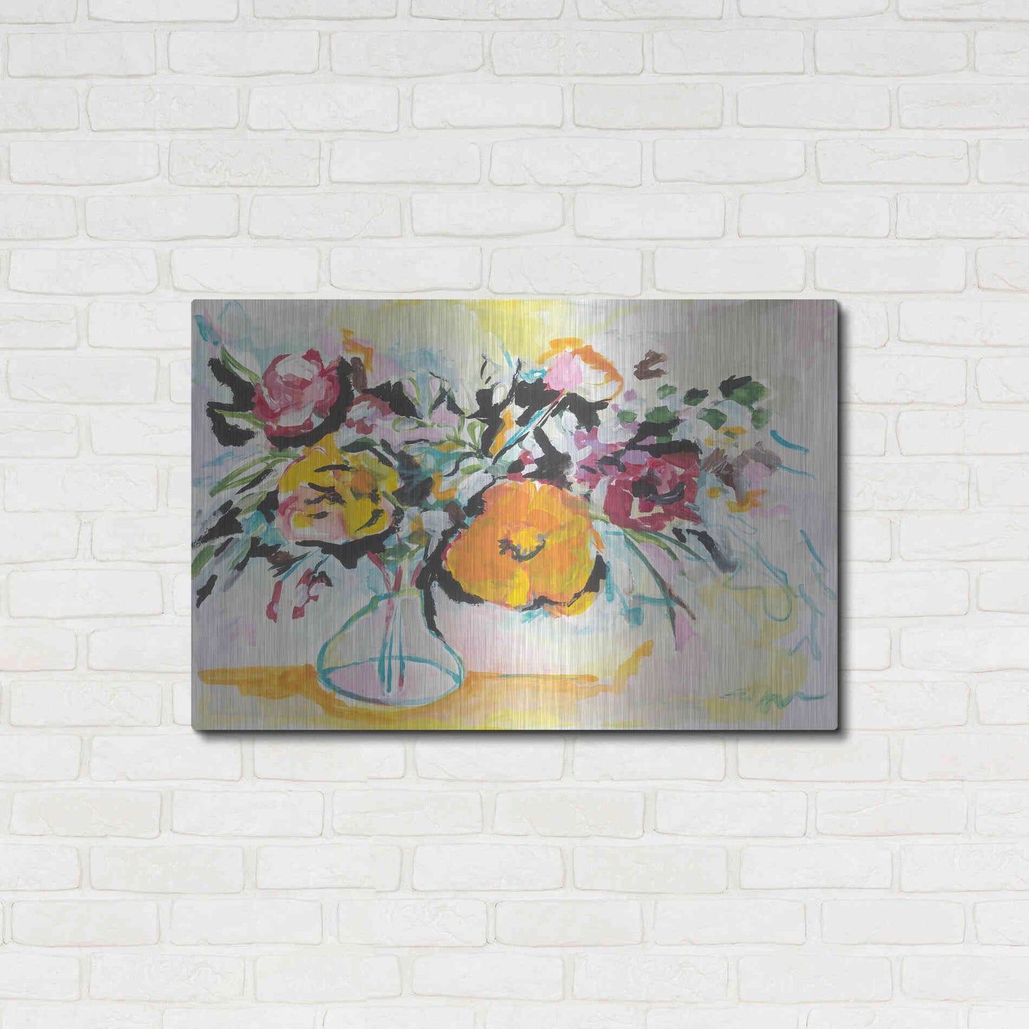 Luxe Metal Art 'Smile I' by Jessica Mingo, Metal Wall Art,36x24