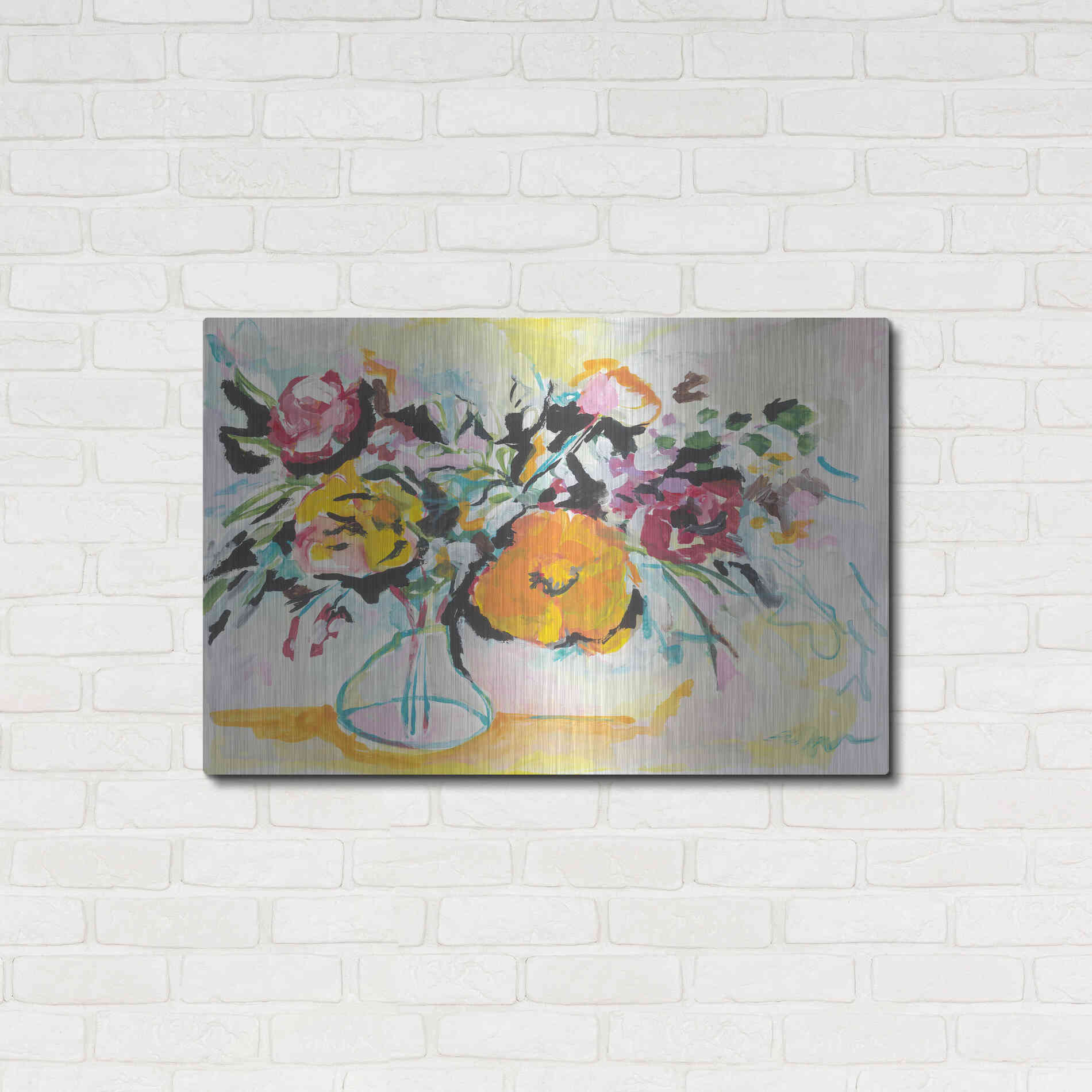 Luxe Metal Art 'Smile I' by Jessica Mingo, Metal Wall Art,36x24