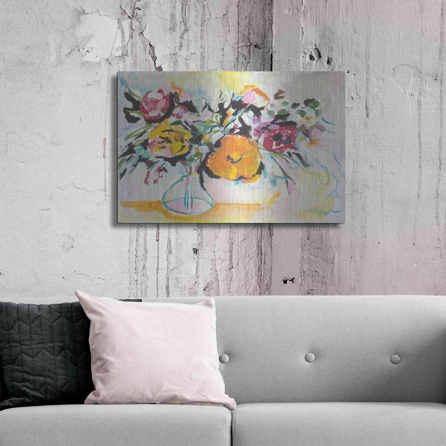 Luxe Metal Art 'Smile I' by Jessica Mingo, Metal Wall Art,36x24