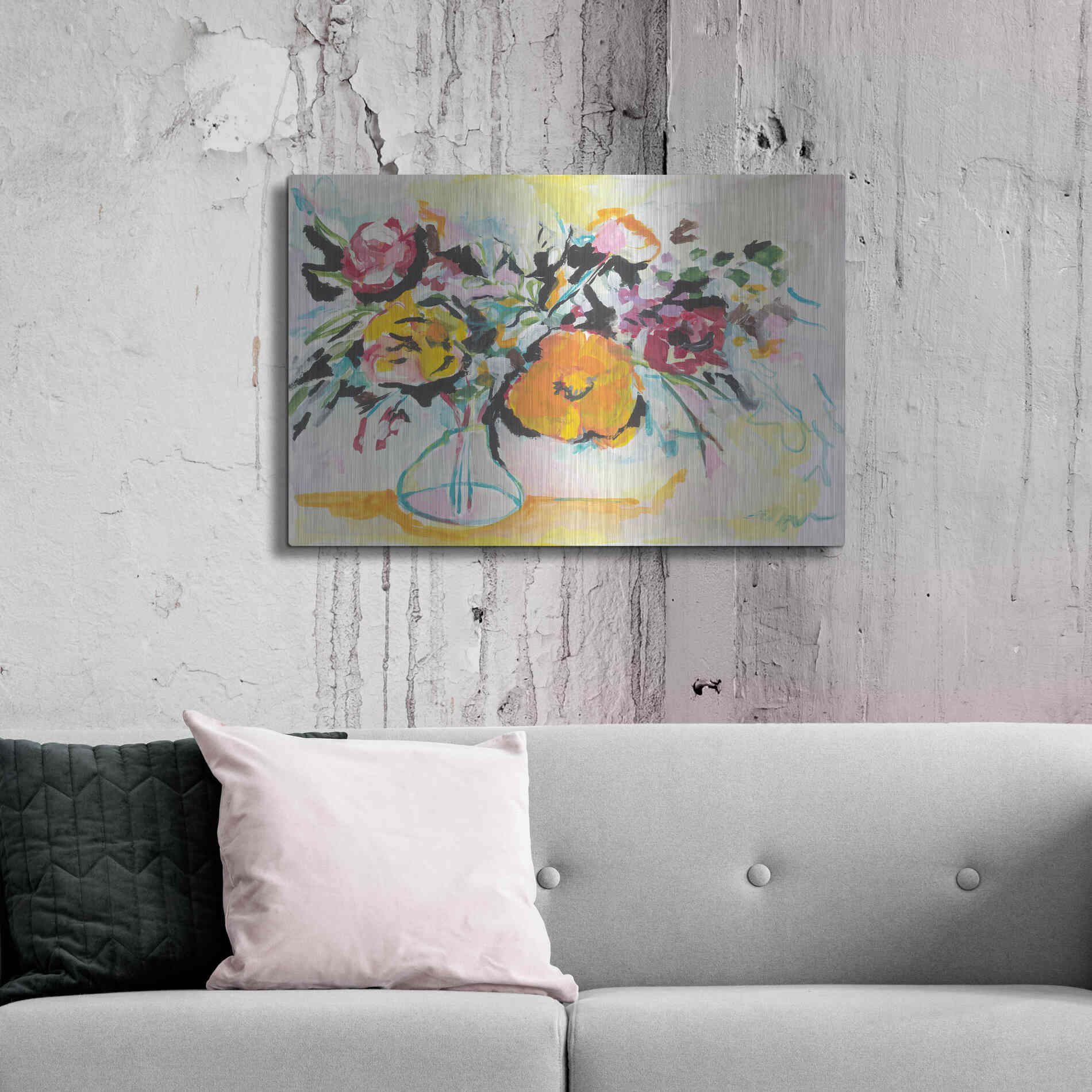 Luxe Metal Art 'Smile I' by Jessica Mingo, Metal Wall Art,36x24