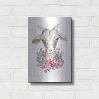 Luxe Metal Art 'Rosie the Goat' by Jessica Mingo, Metal Wall Art,12x16