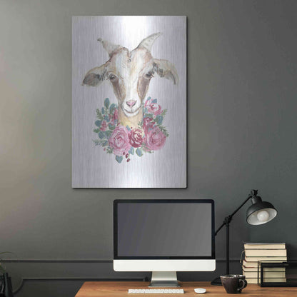 Luxe Metal Art 'Rosie the Goat' by Jessica Mingo, Metal Wall Art,24x36