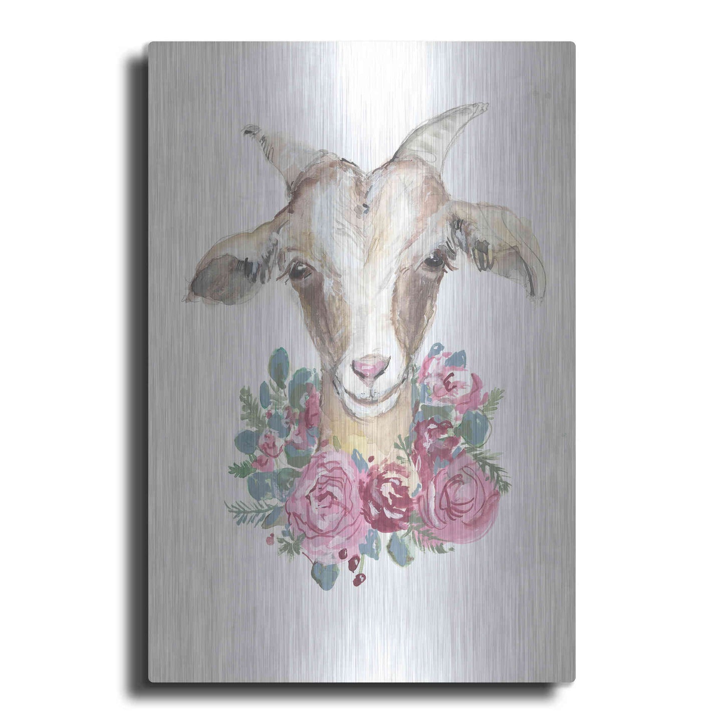 Luxe Metal Art 'Rosie the Goat' by Jessica Mingo, Metal Wall Art