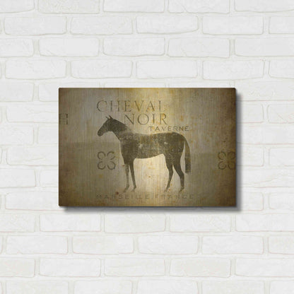 Luxe Metal Art 'Cheval Noir v4' by Ryan Fowler, Metal Wall Art,24x16