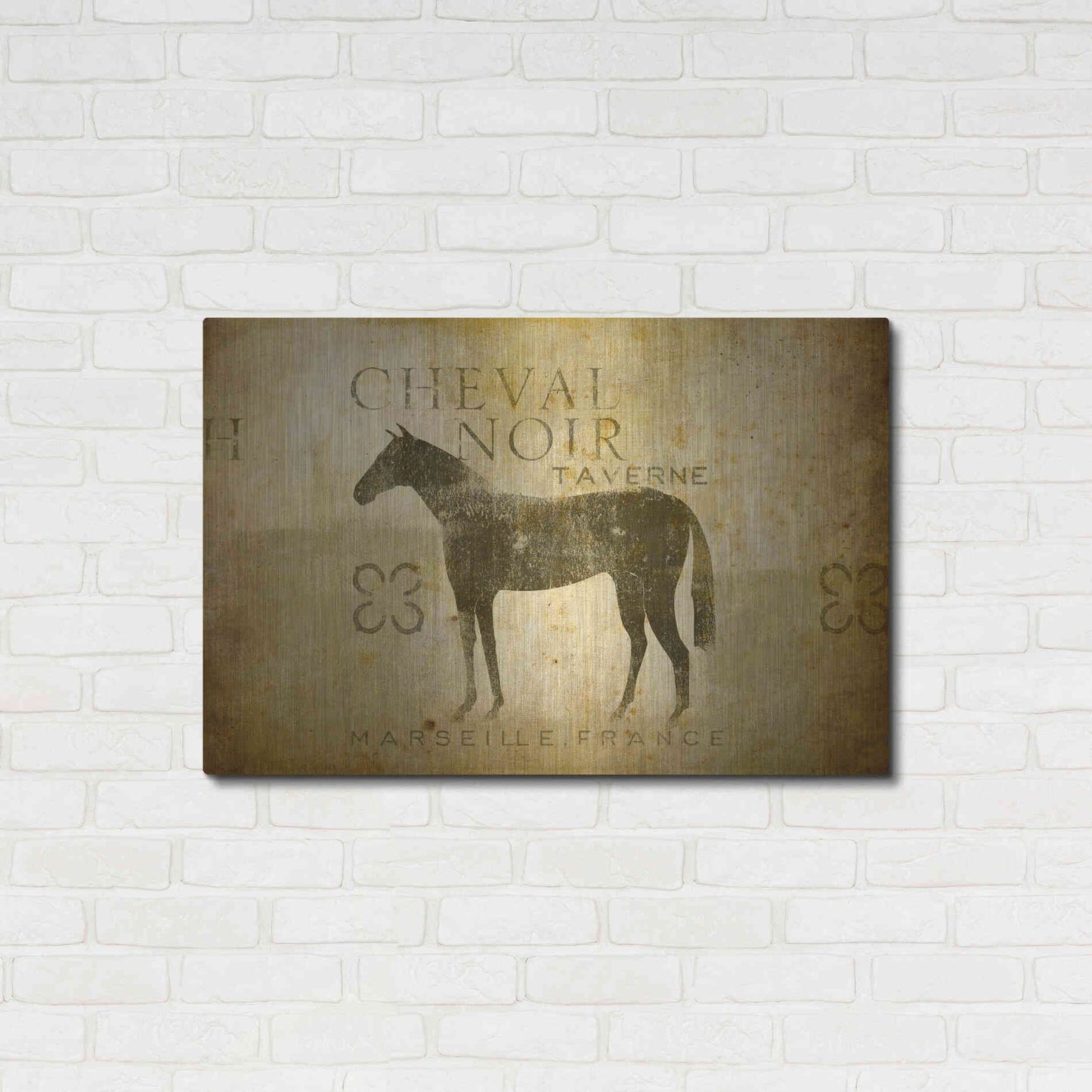 Luxe Metal Art 'Cheval Noir v4' by Ryan Fowler, Metal Wall Art,36x24