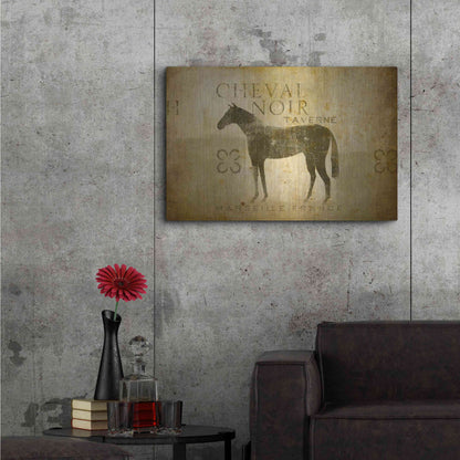 Luxe Metal Art 'Cheval Noir v4' by Ryan Fowler, Metal Wall Art,36x24